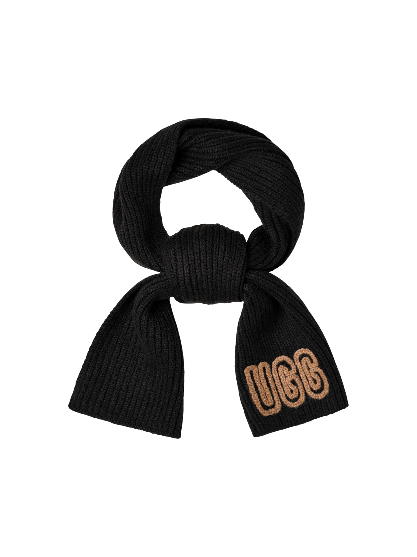 Chunky Crafted Rib Scarf Black