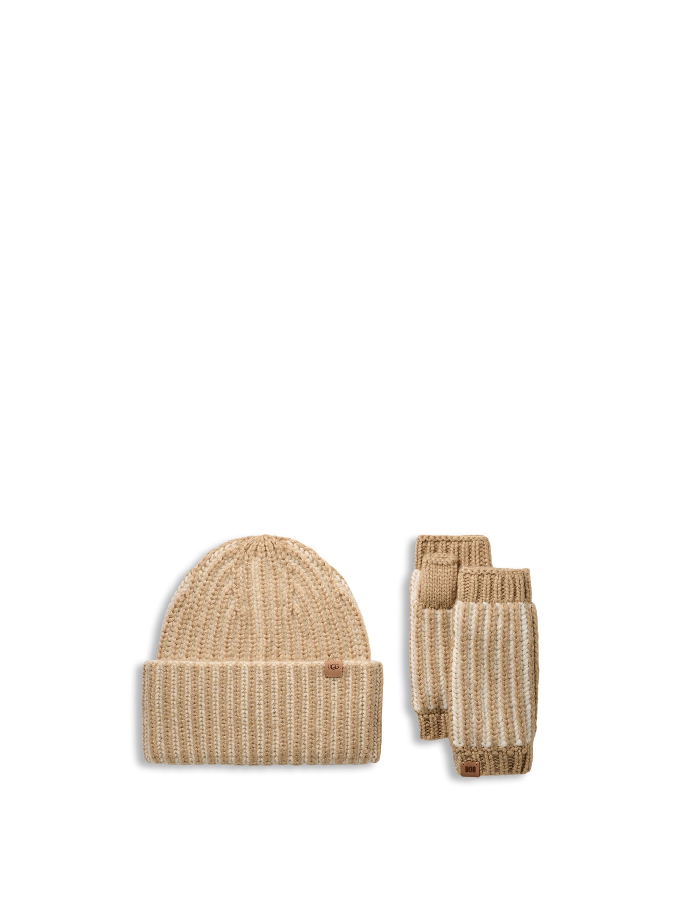Plaited Hat and Scarf Gift set Cream M