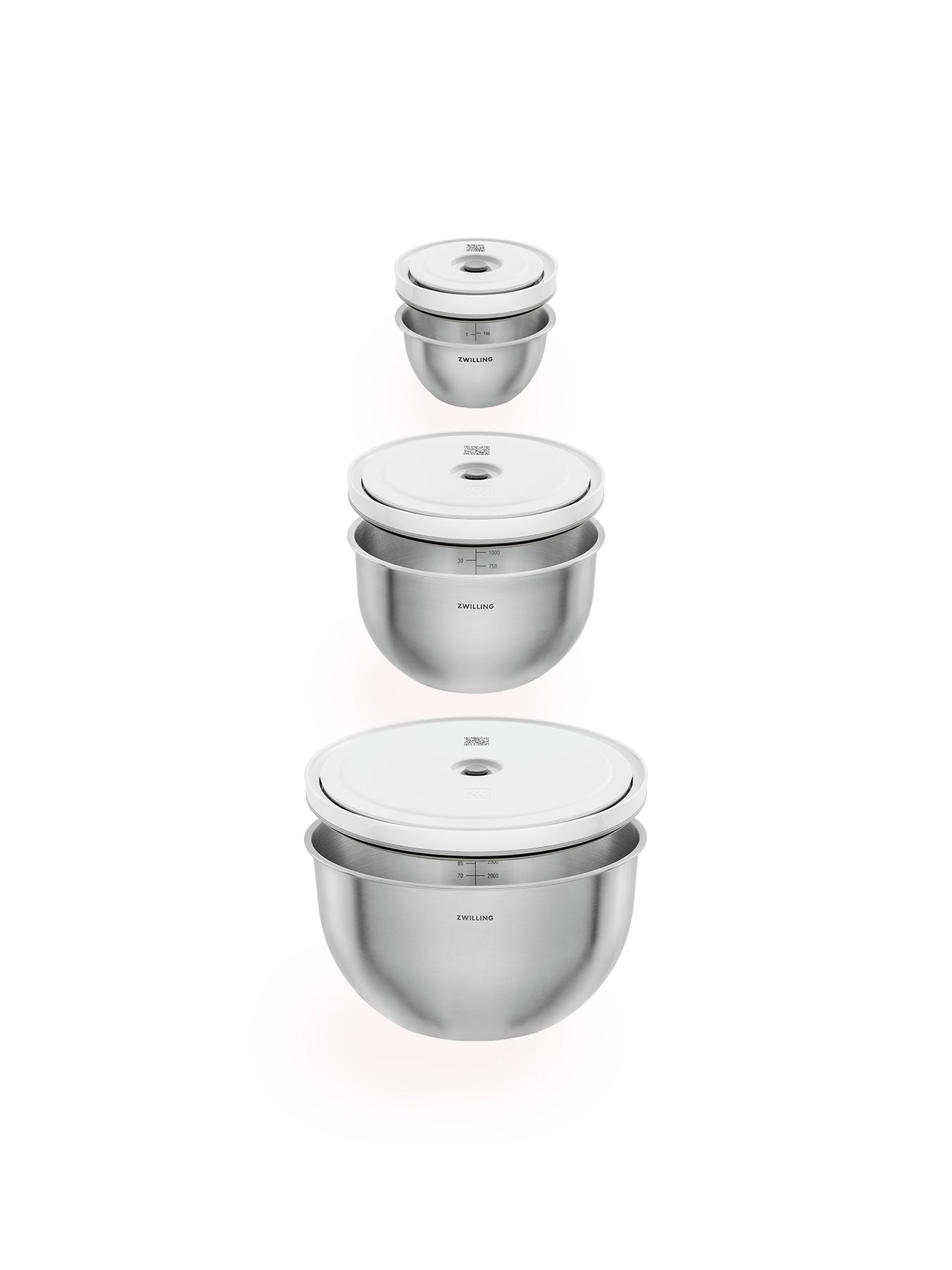 Stainless Steel Vacuum Bowls Set of 6