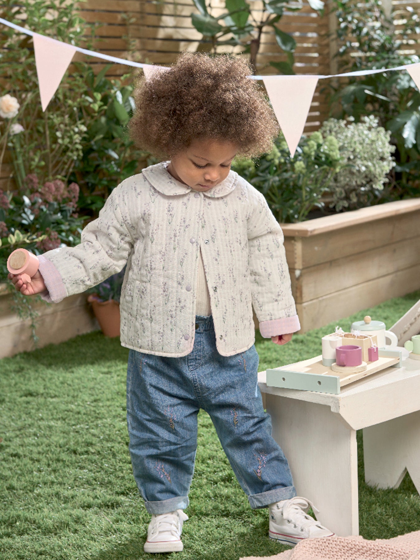 Lavender Emb Jeans Blue