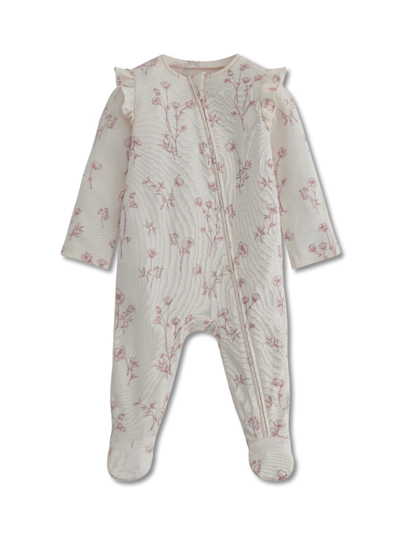 Pink Cotton Floral All Over Print All In One