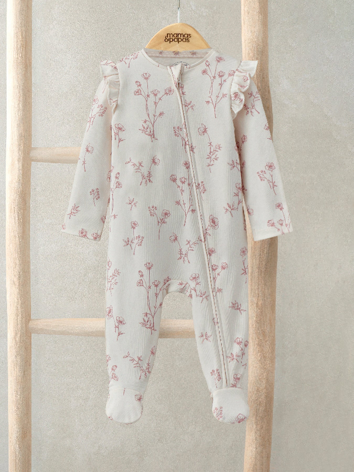 Pink Cotton Floral All Over Print All In One