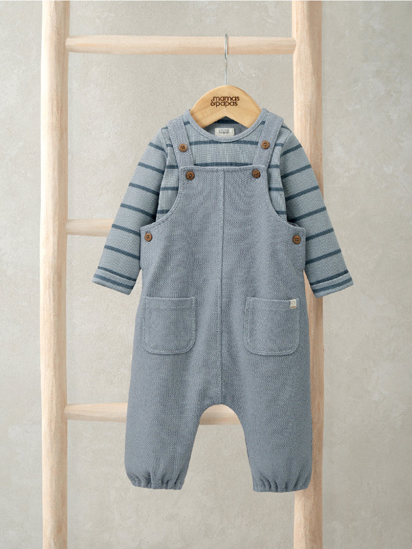 2 Piece Dungaree Set Blue