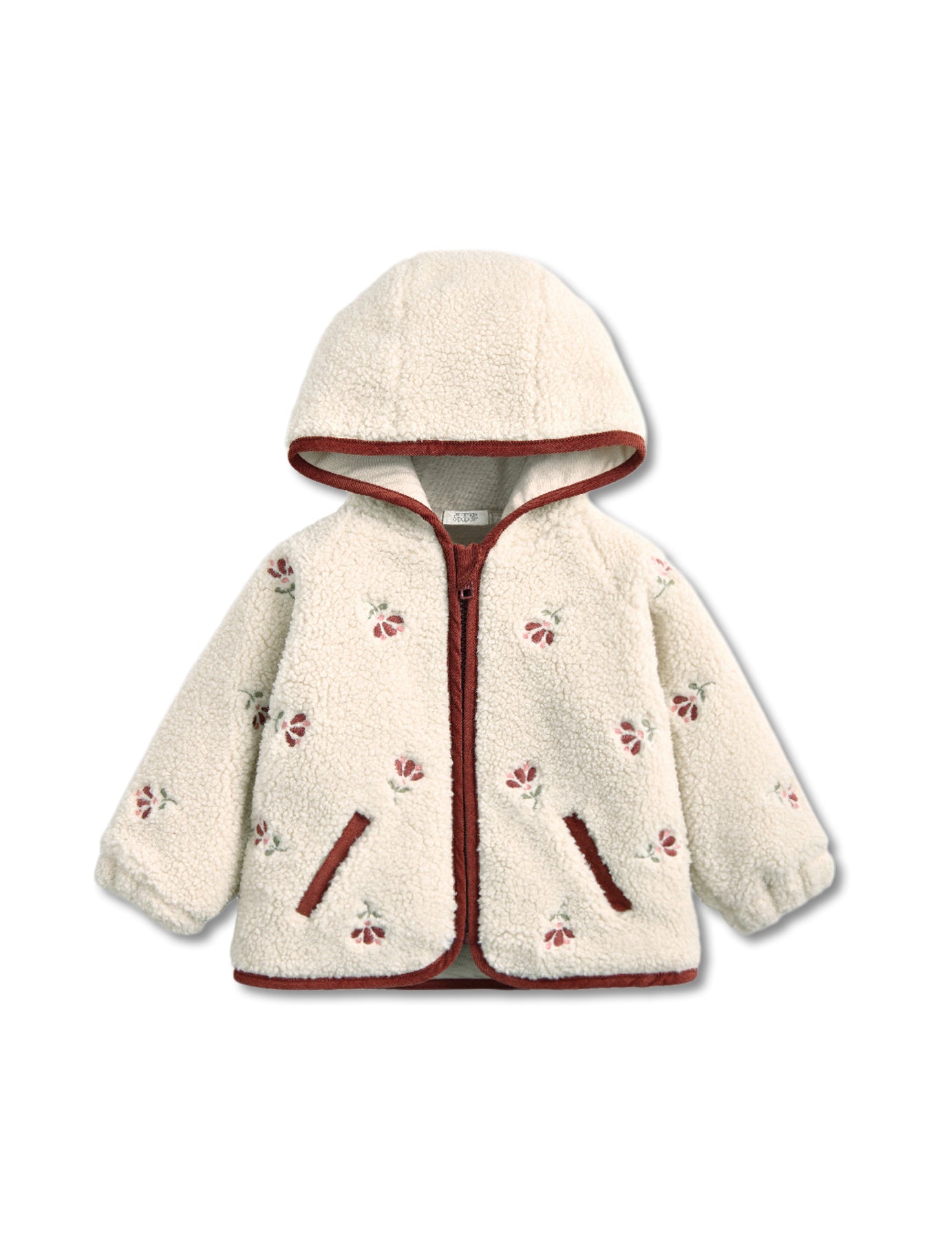 Embroidered Borg Jacket Cream