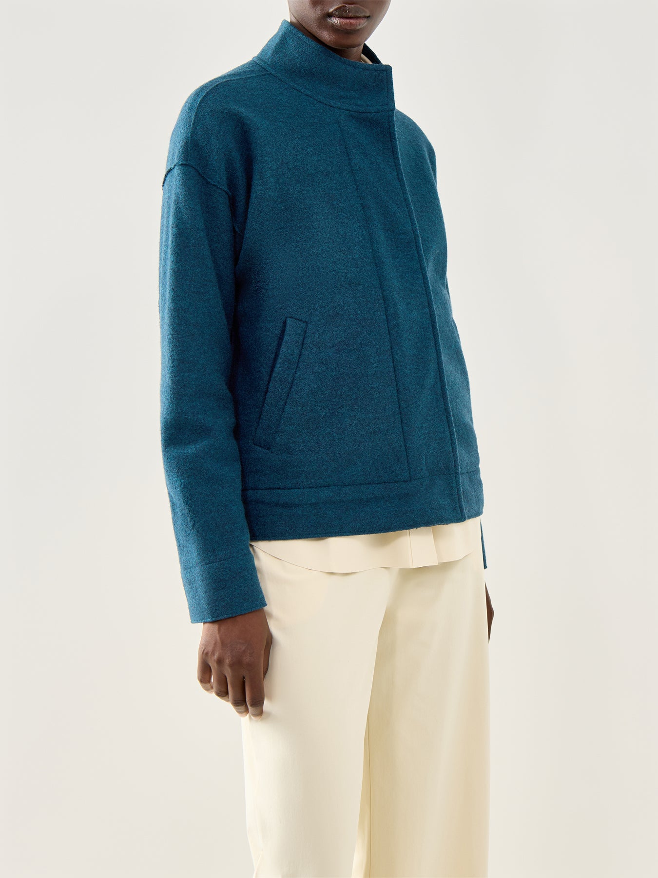 Stand Collar Jacket Pockets Alpine