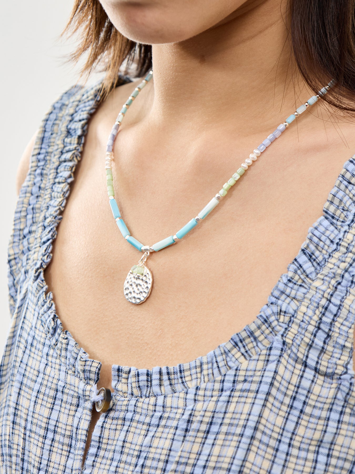 Sol White Disc Necklace