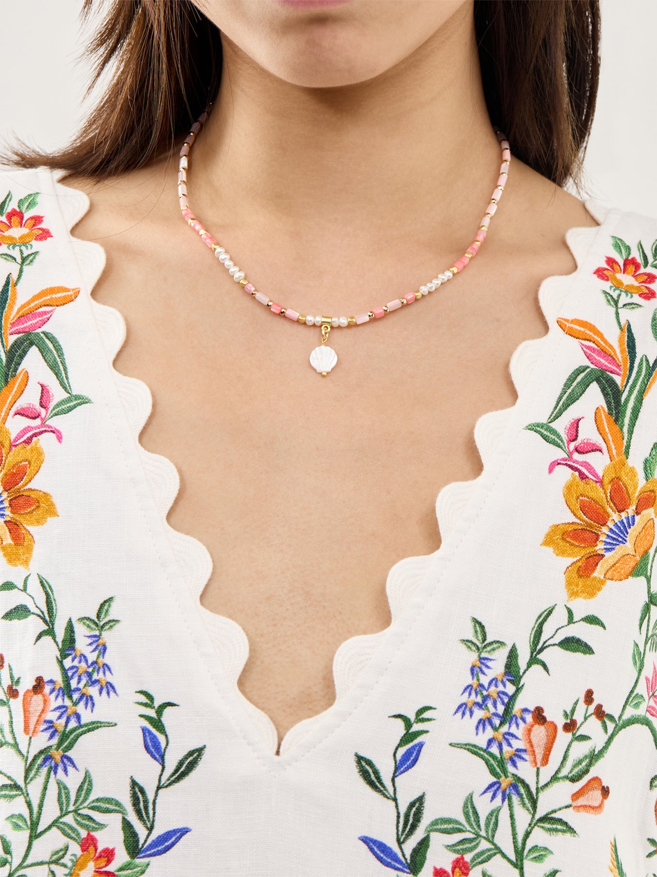 Aurora Pink Shell Necklace