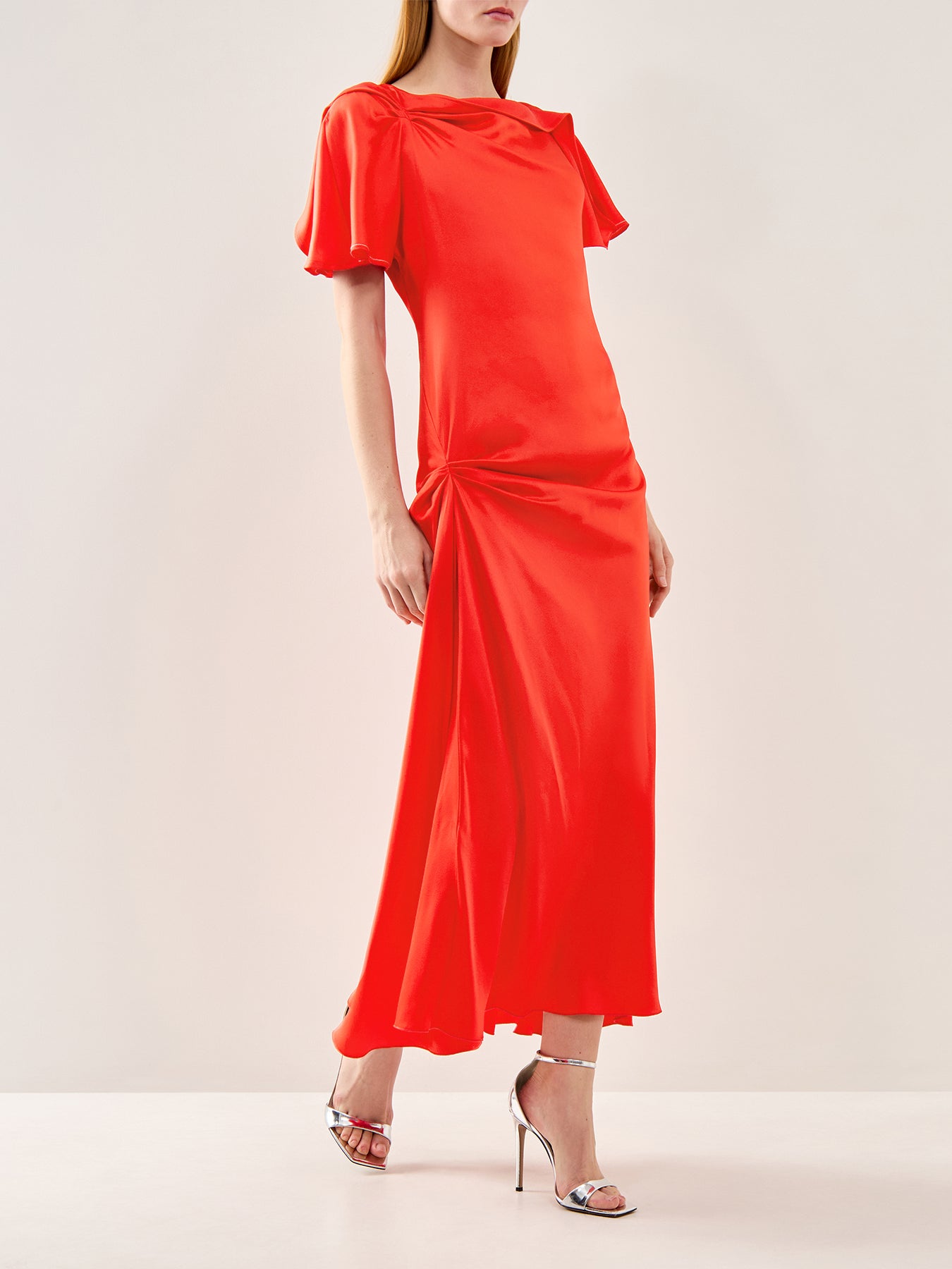 Draped Cap Sleeve Dress