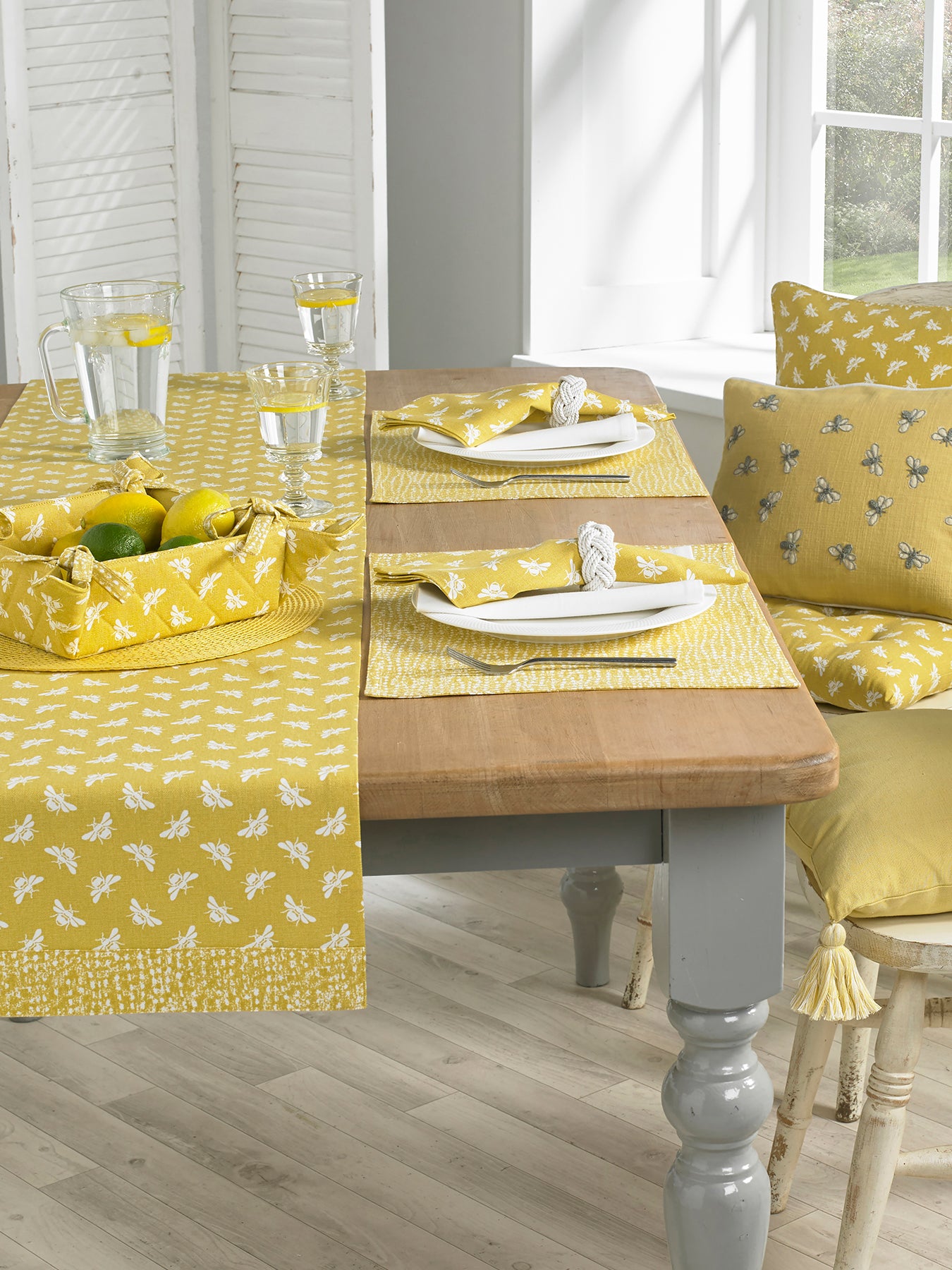 Bee Reversible Placemat Ochre Set Of 2