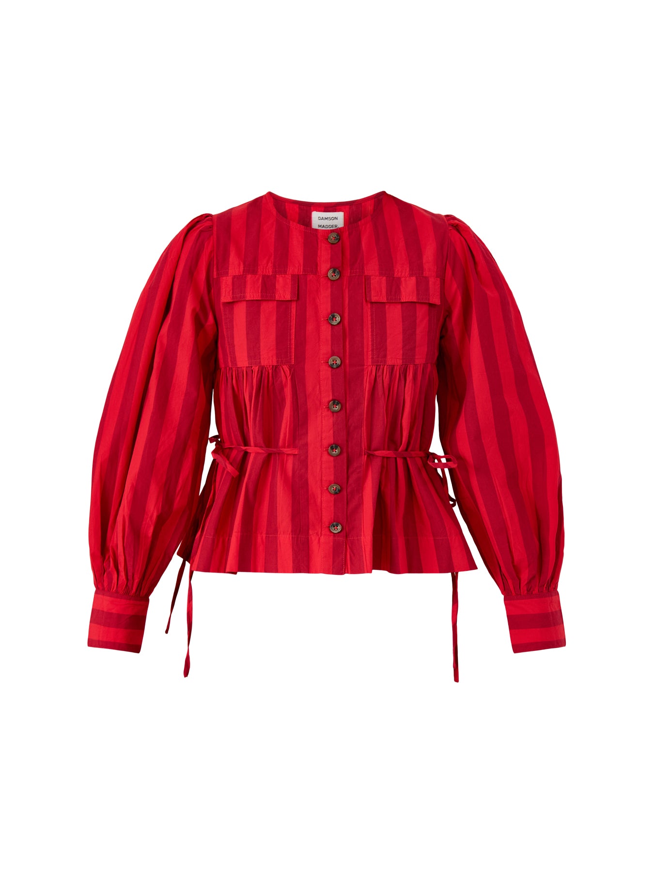 Charlize Blouse Red Burg Stripe