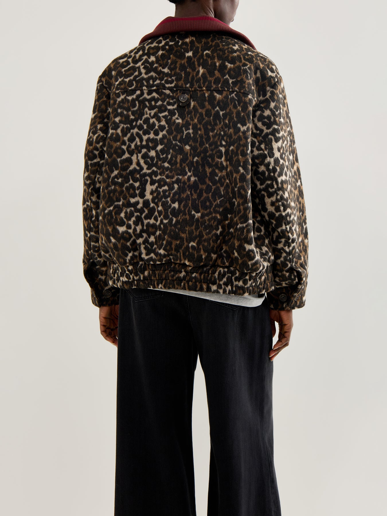 Pixie Wool Bomber Jacket Leopard Print