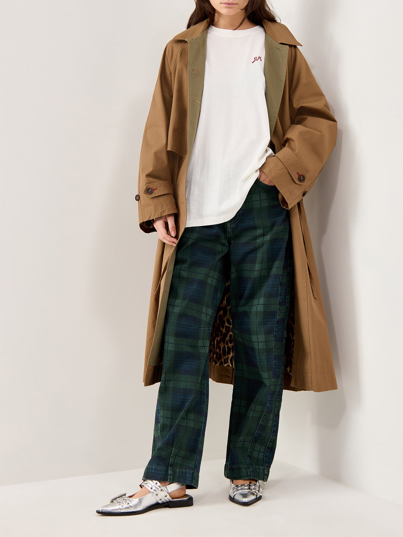 Neve Overdyed Check Jeans Navy