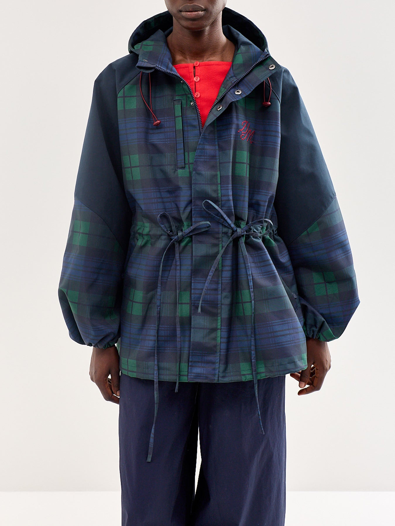 Liu Check Raincoat Navy