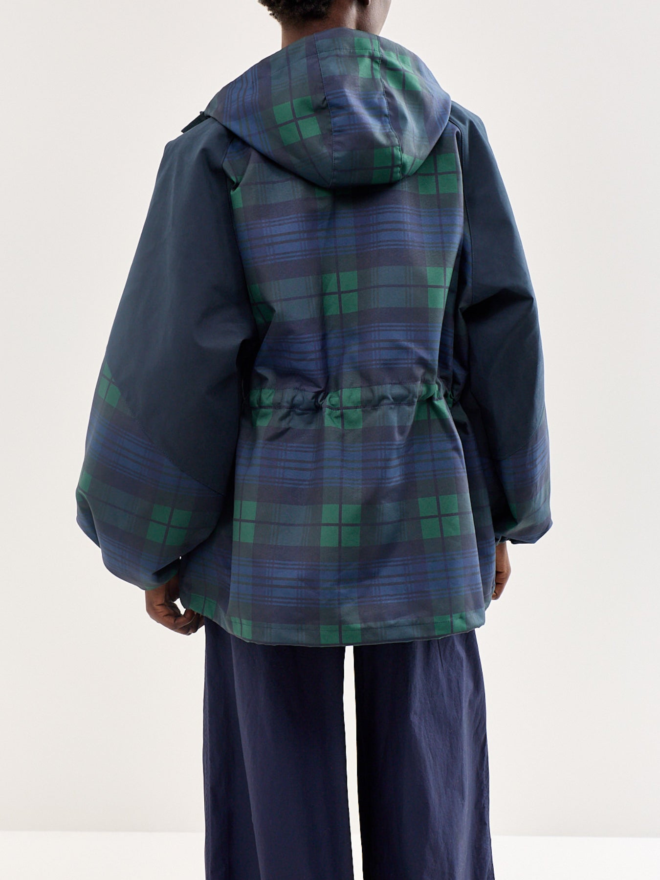 Liu Check Raincoat Navy