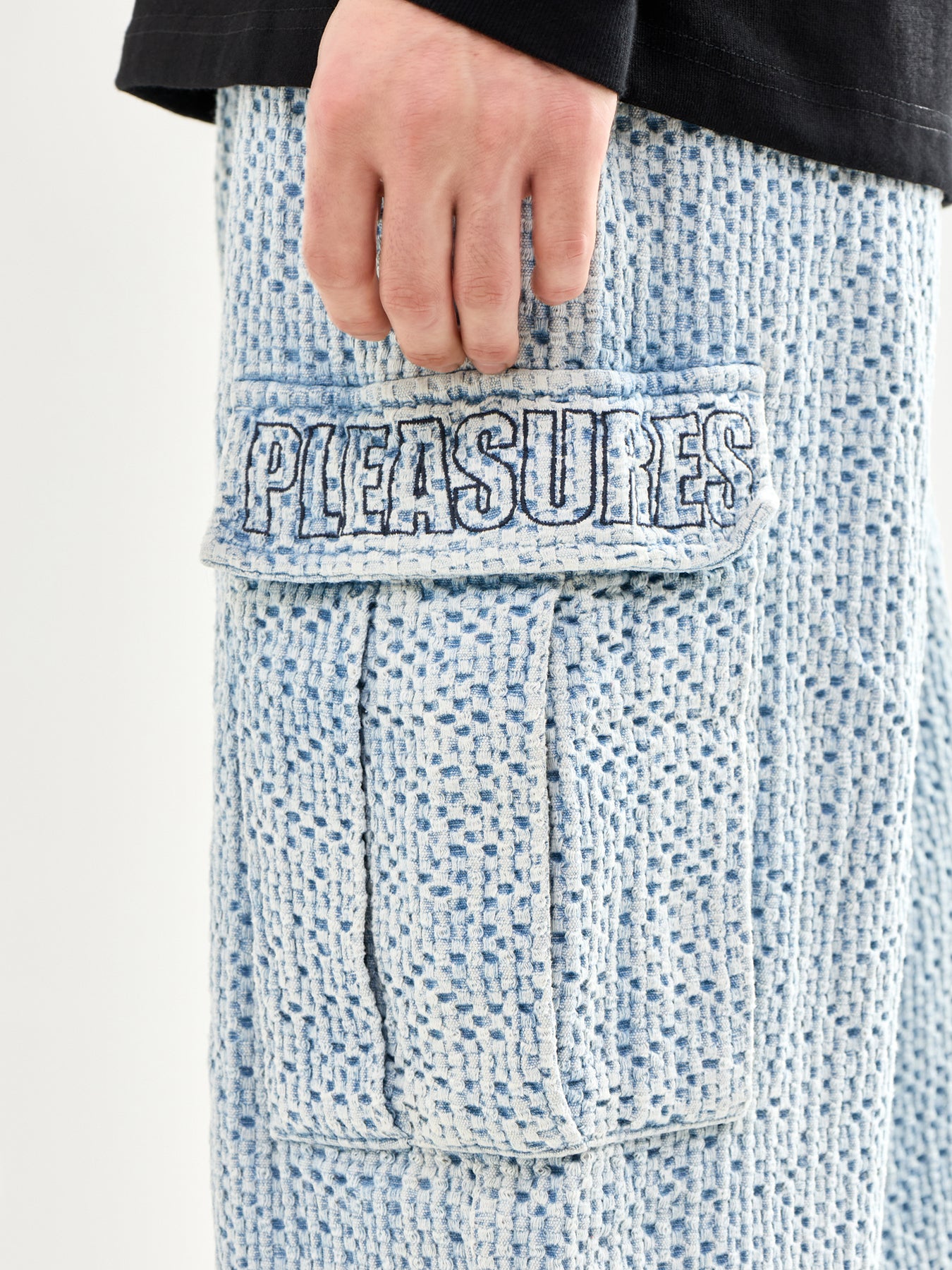 Knitted Indigo Cardo Pants Blue