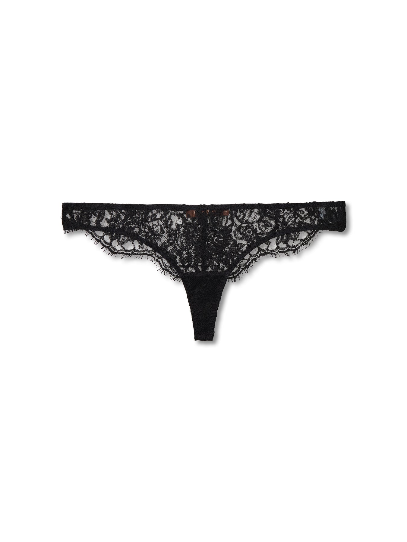Hera Skirted Thong Lace Black