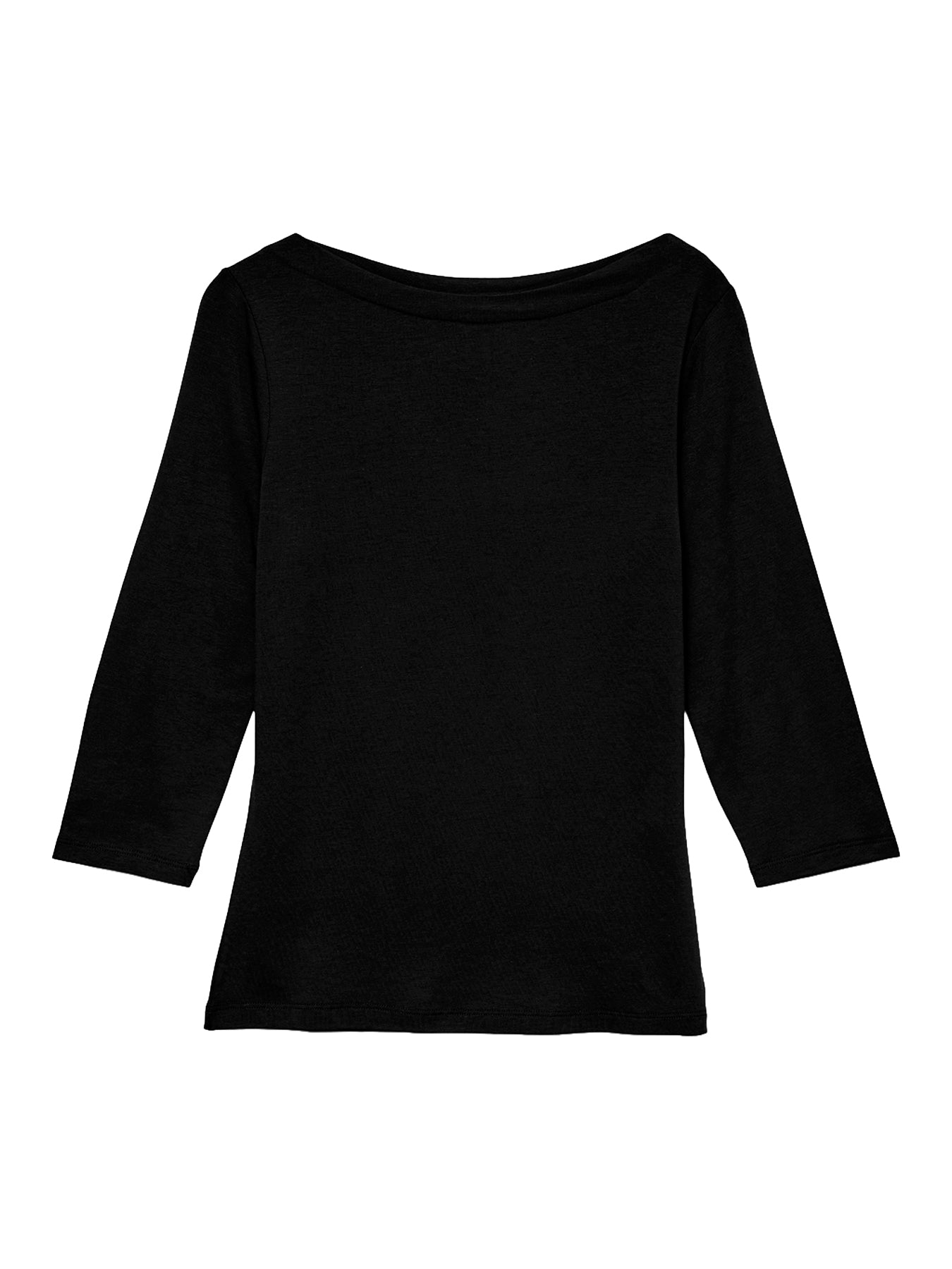 Panda Modal 3/4 Sleeve Top Black