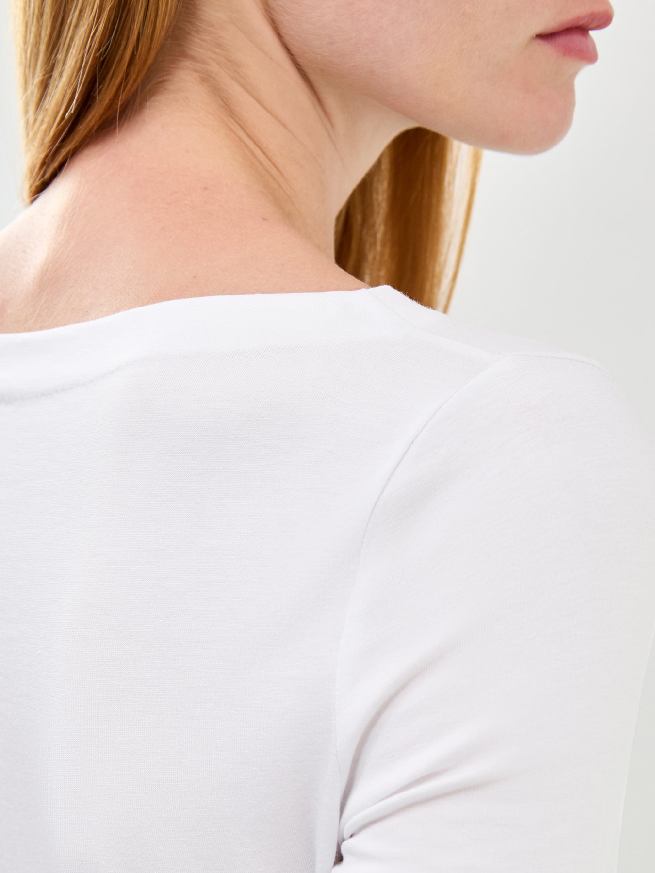 Panda Modal 3/4 Sleeve Top White