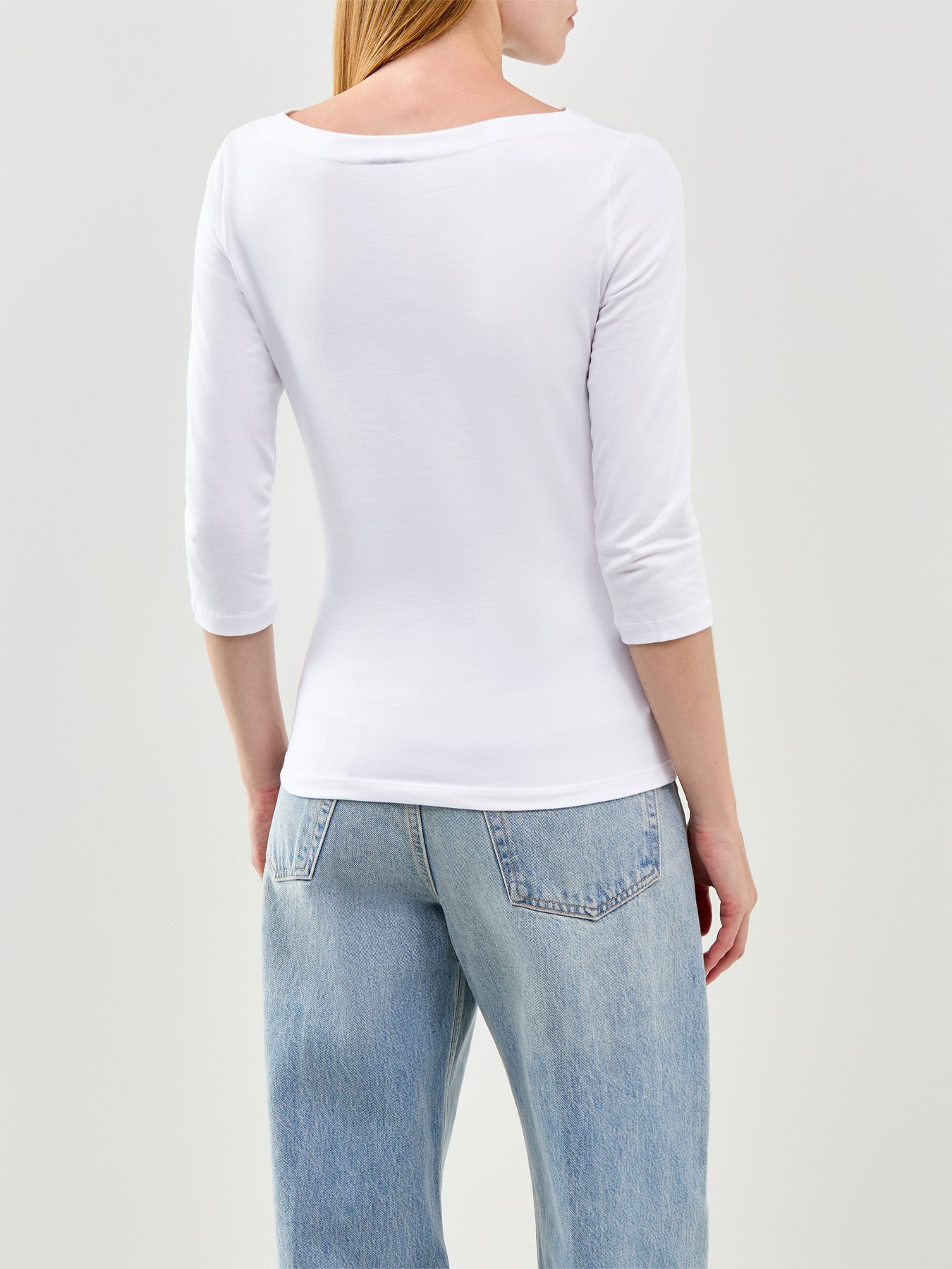 Panda Modal 3/4 Sleeve Top White