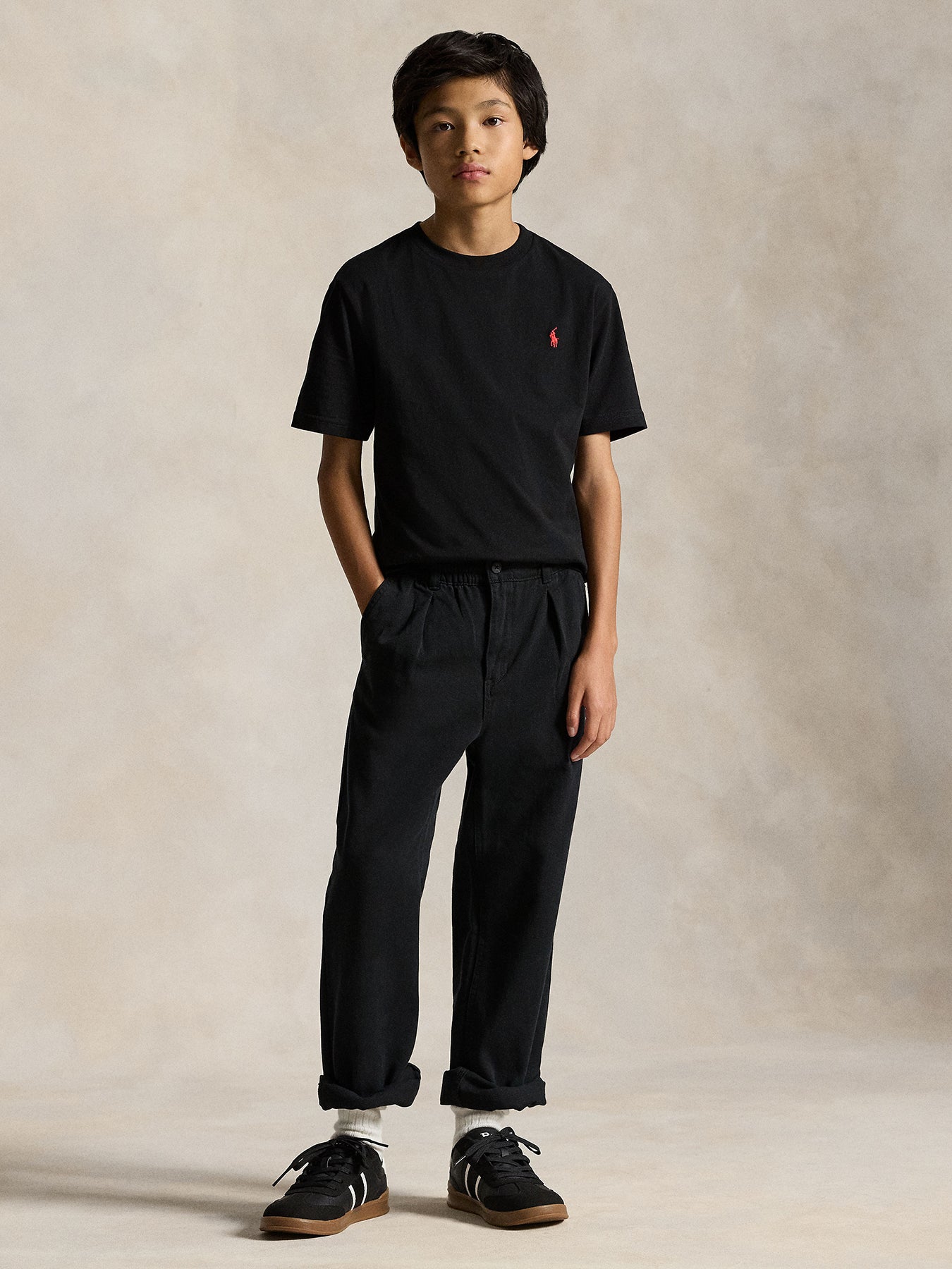 Kids' Cotton Jersey Crew Neck T-Shirt Black