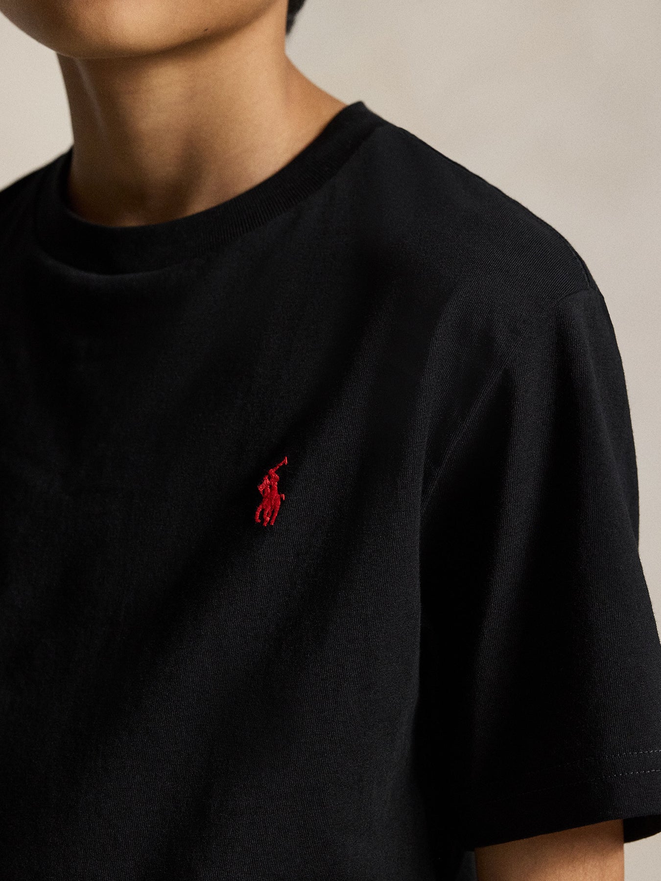 Kids' Cotton Jersey Crew Neck T-Shirt Black
