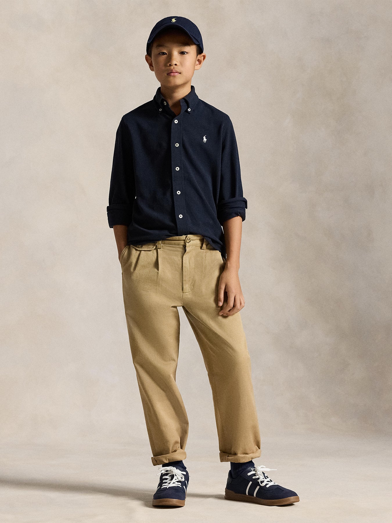 Kids' Featherweight Cotton Oxford Shirt Navy