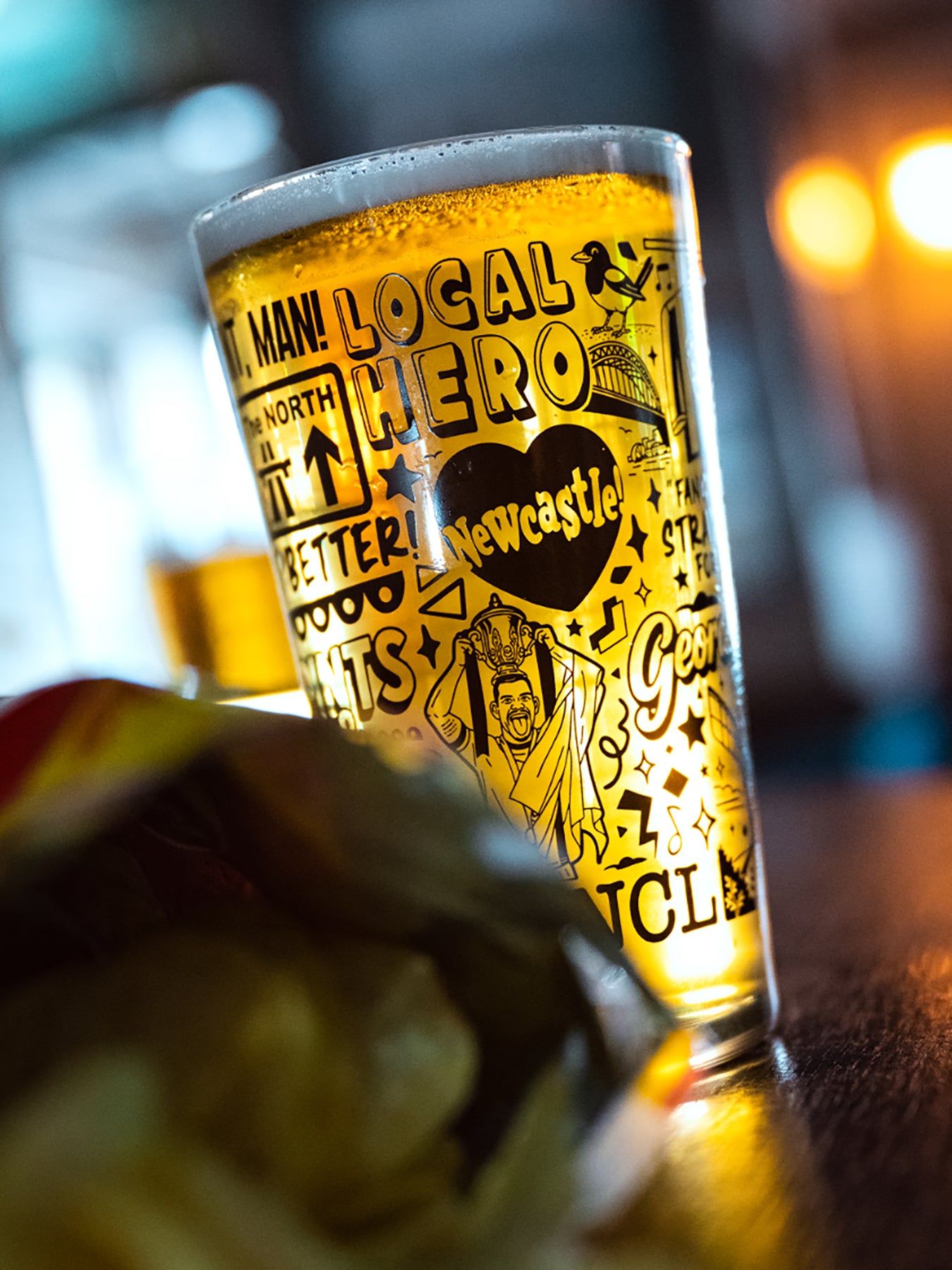 Lines Behind Beer Glass
