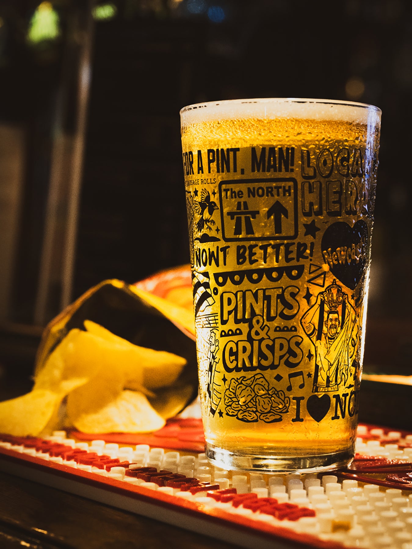Lines Behind Beer Glass