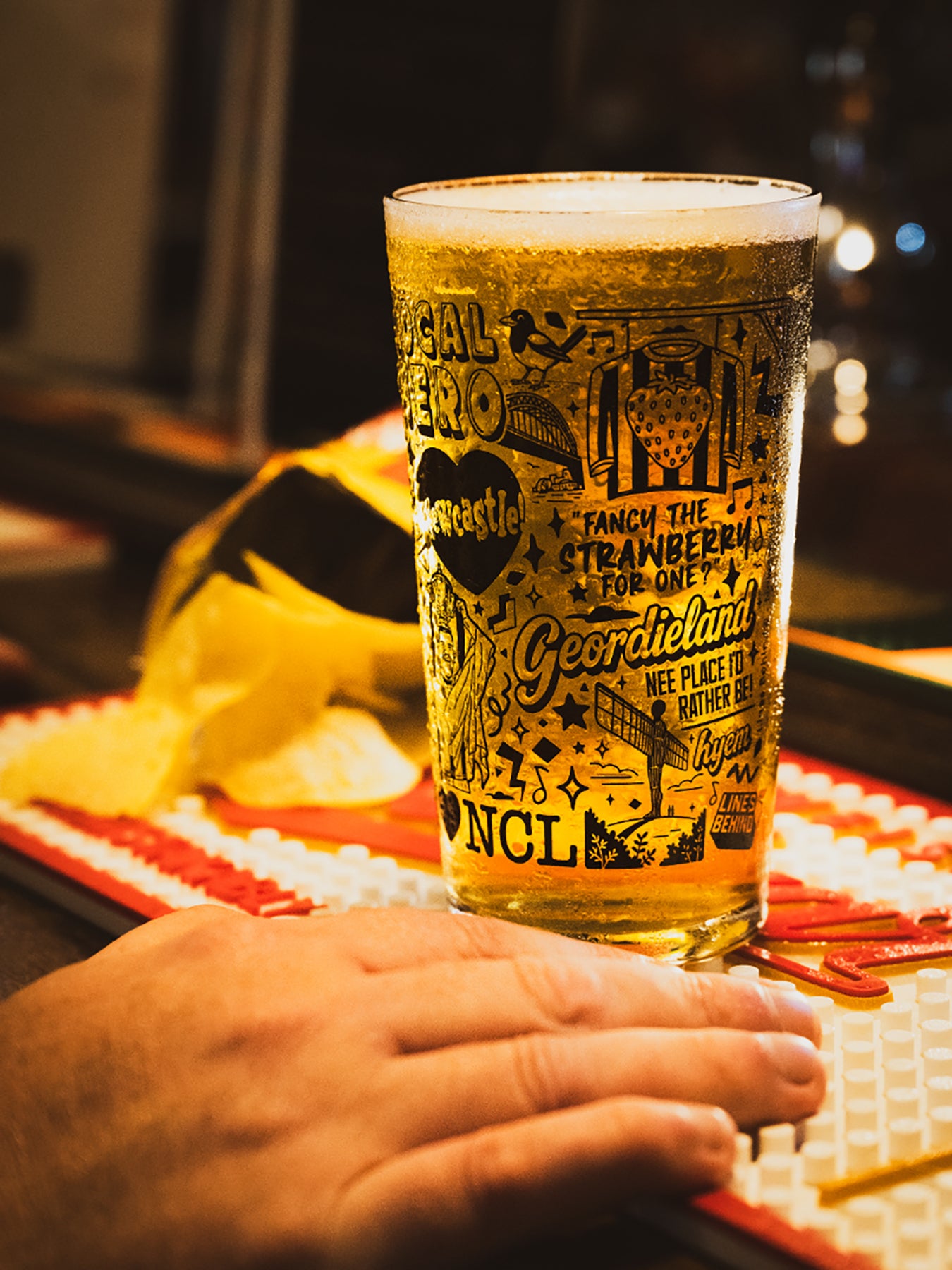 Lines Behind Beer Glass