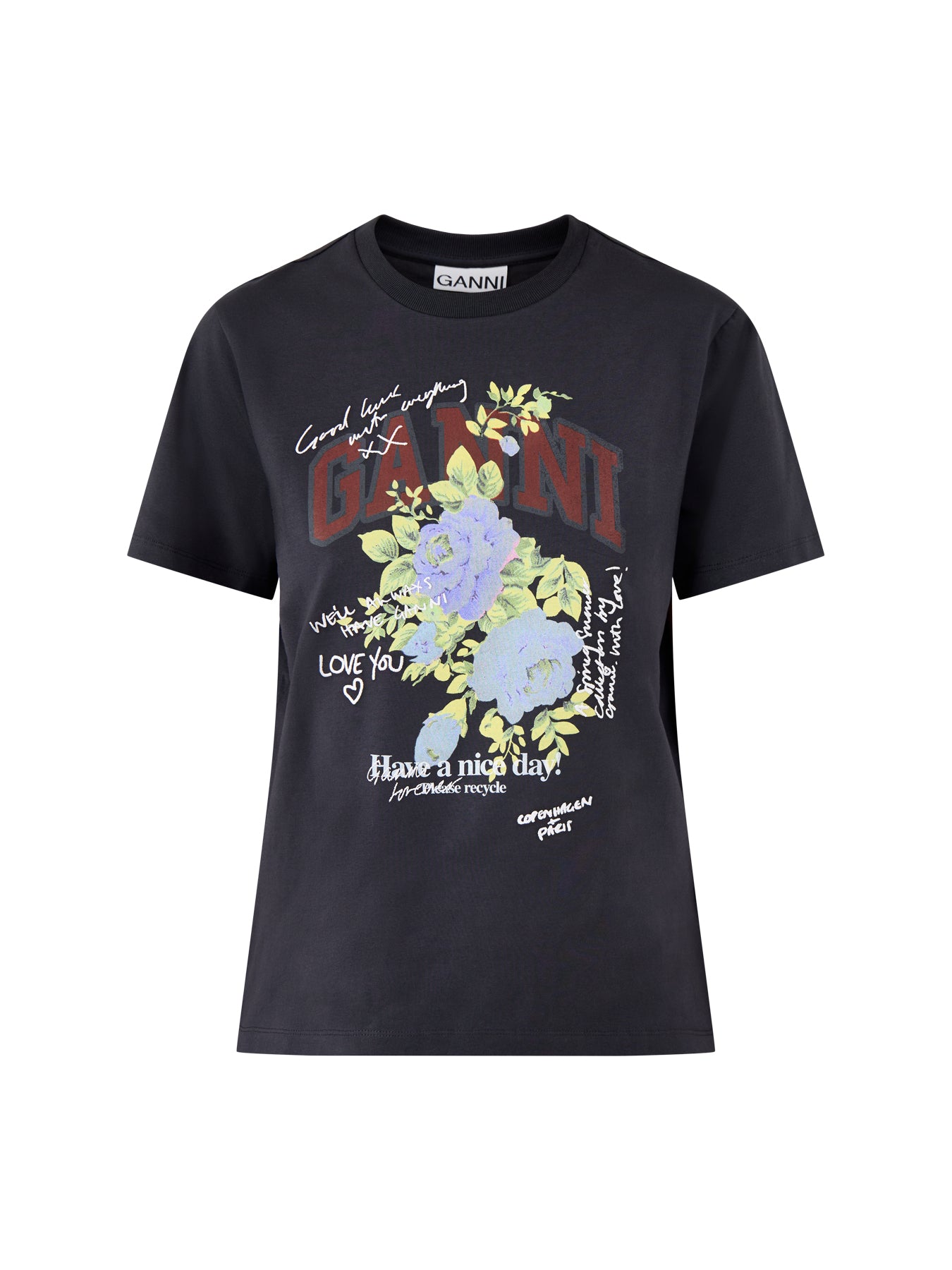 Basic Cotton Jersey Rose T-Shirt Black