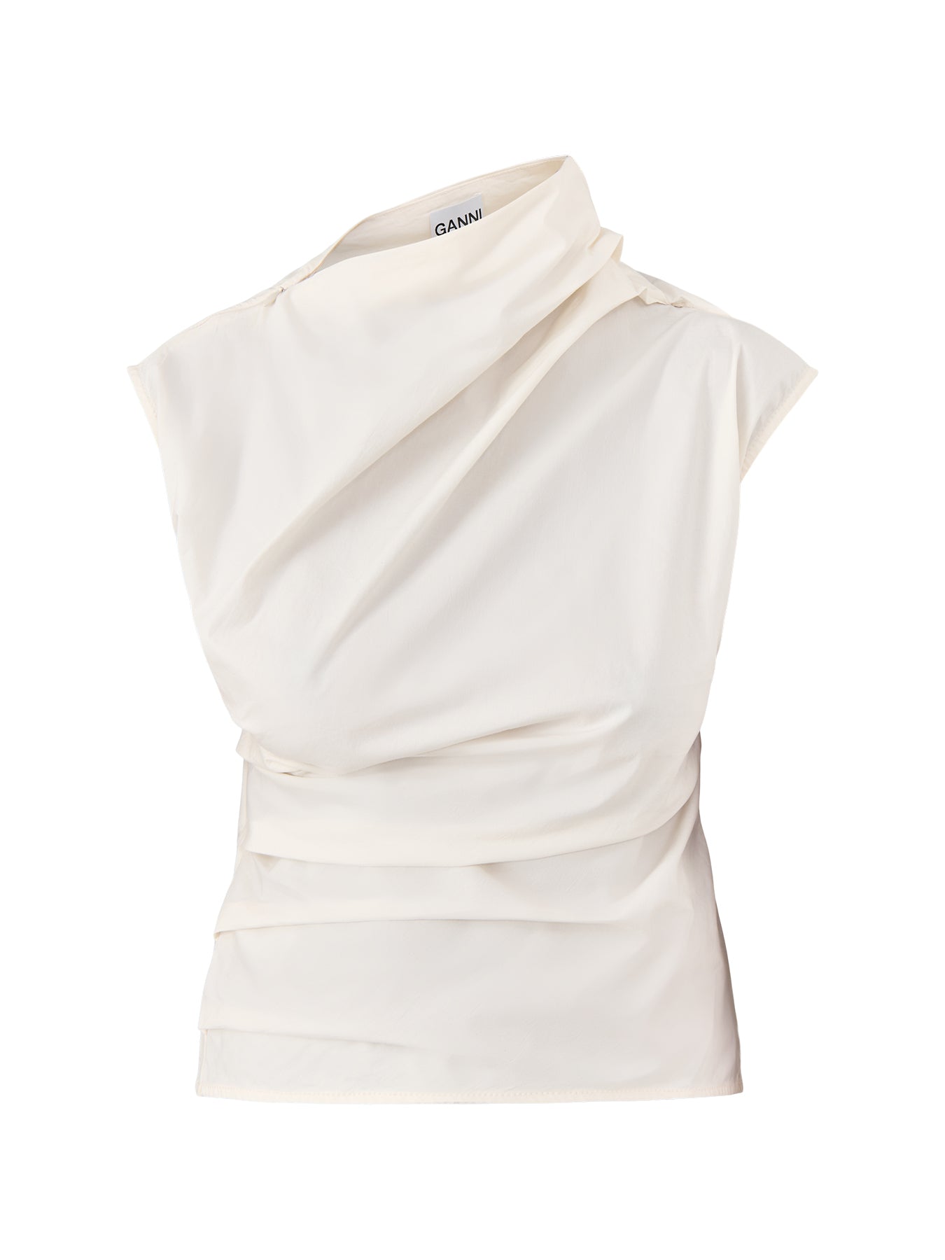 Stretch Cotton Ruched Top White