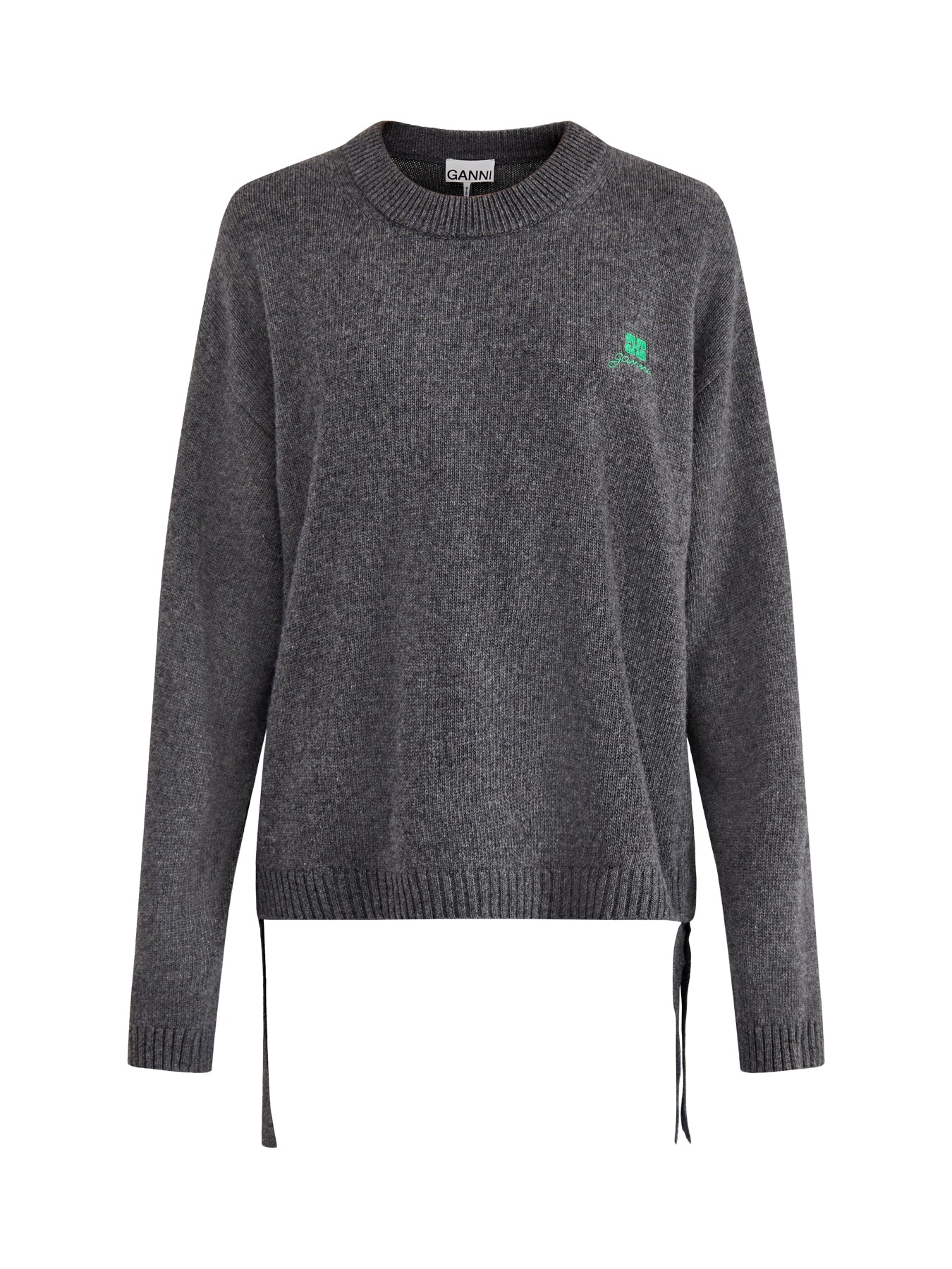 Future Wool Mix Oversized O-Neck Charcoal Grey