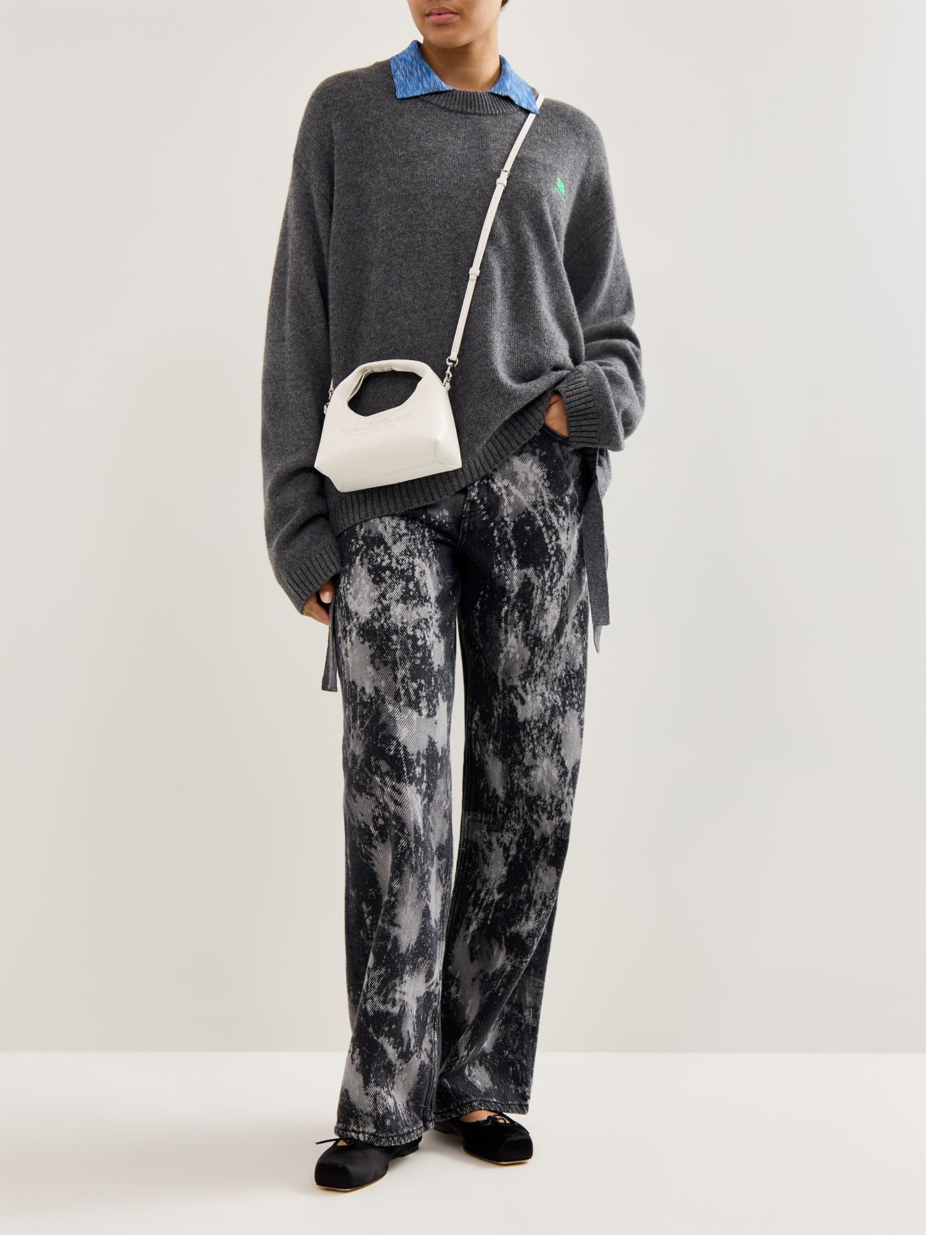 Future Wool Mix Oversized O-Neck Charcoal Grey