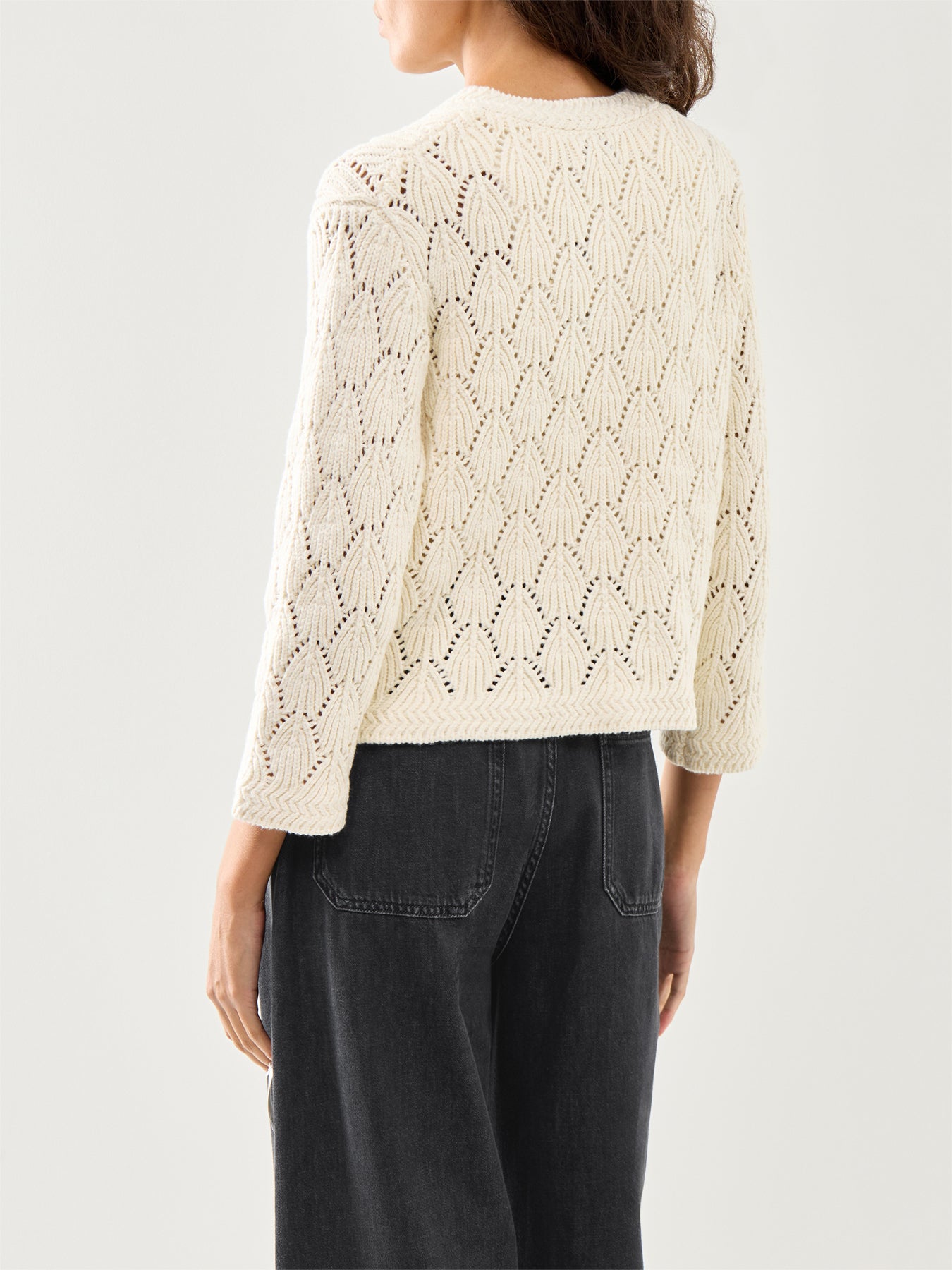 Malexina 3/4 Sleeve Cardigan White