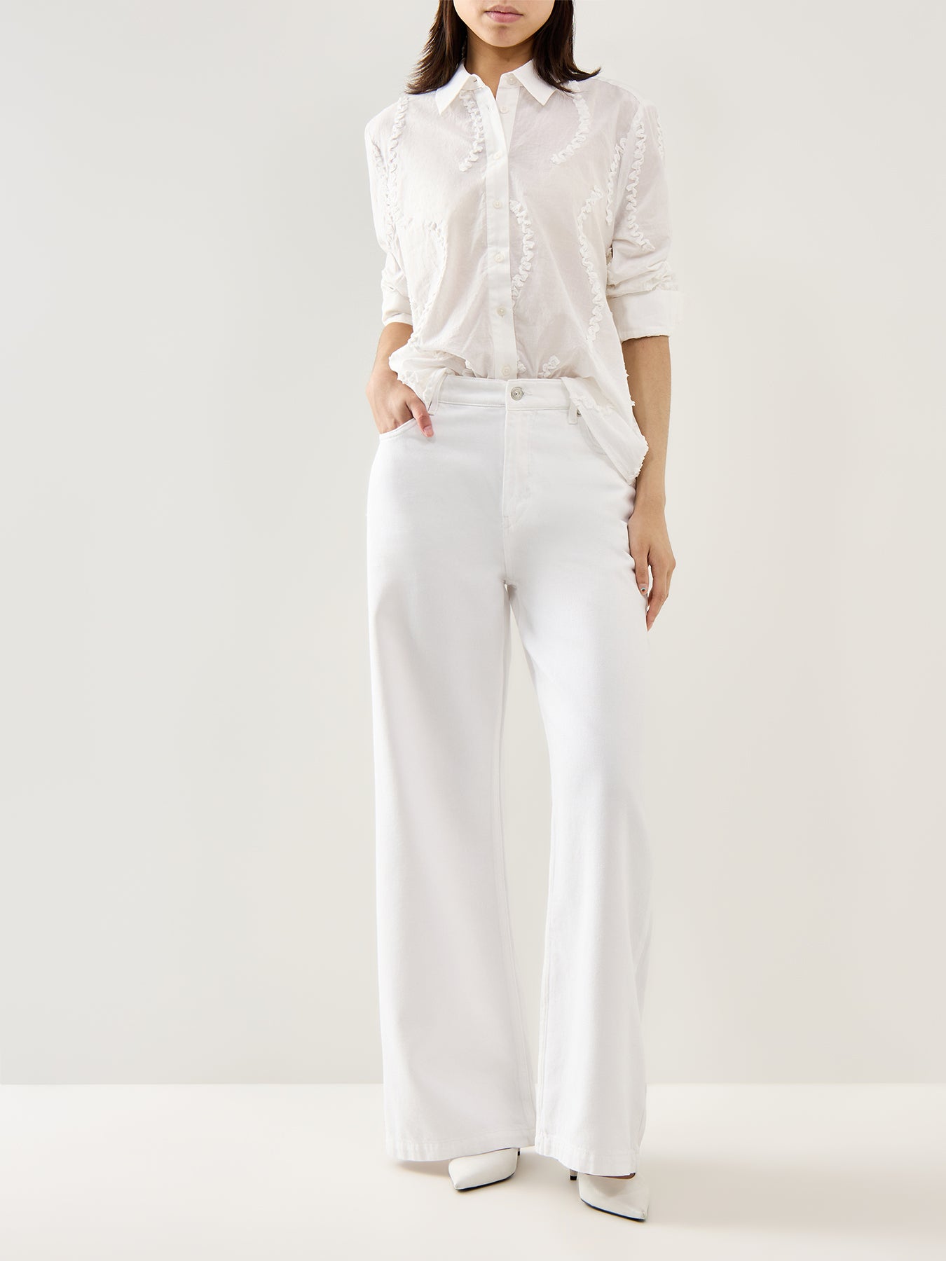 MaImma Embroidery Long Sleeve Shirt Jet Stream