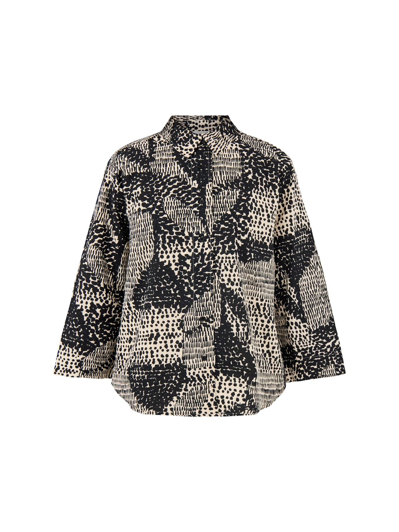 MaIduka Printed 3/4 Sleeve Shirt Black