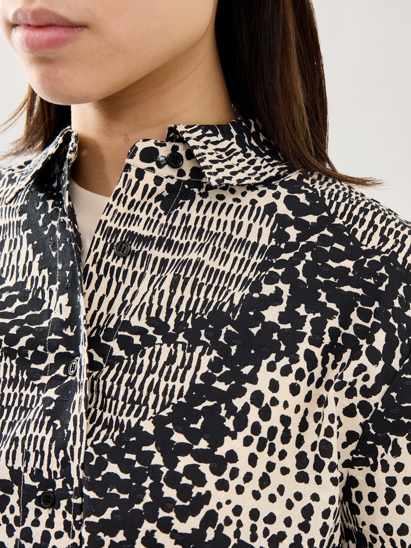 MaIduka Printed 3/4 Sleeve Shirt Black