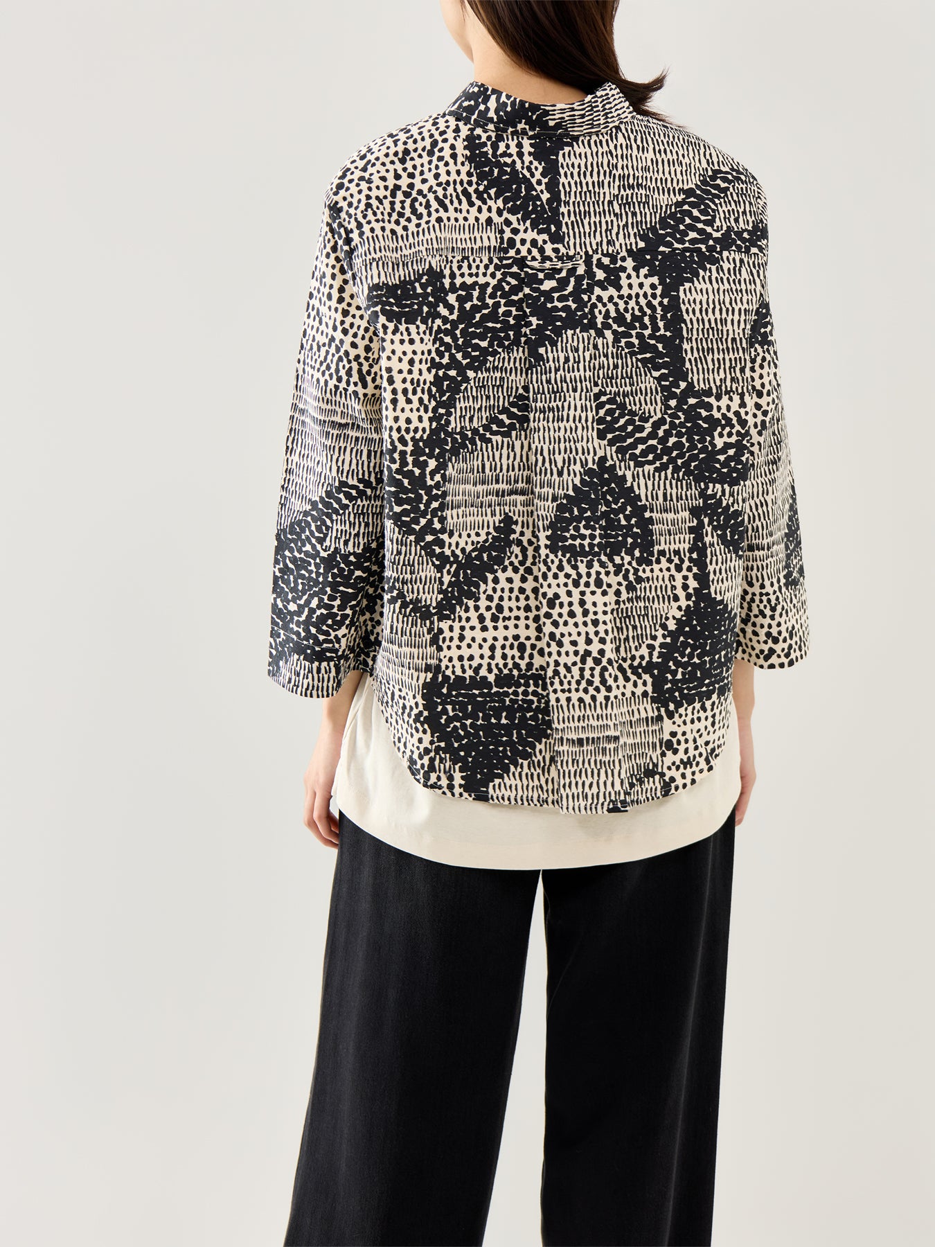 MaIduka Printed 3/4 Sleeve Shirt Black
