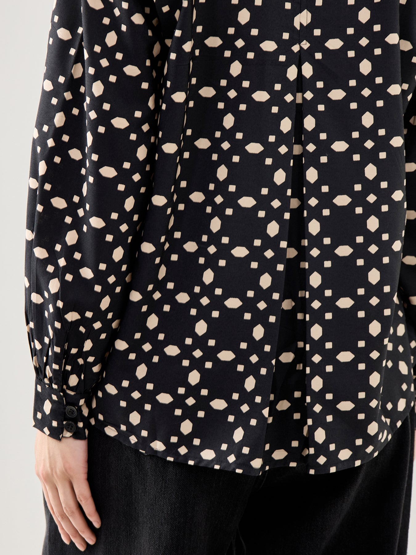 MaDoella Print Long Sleeve Top Black