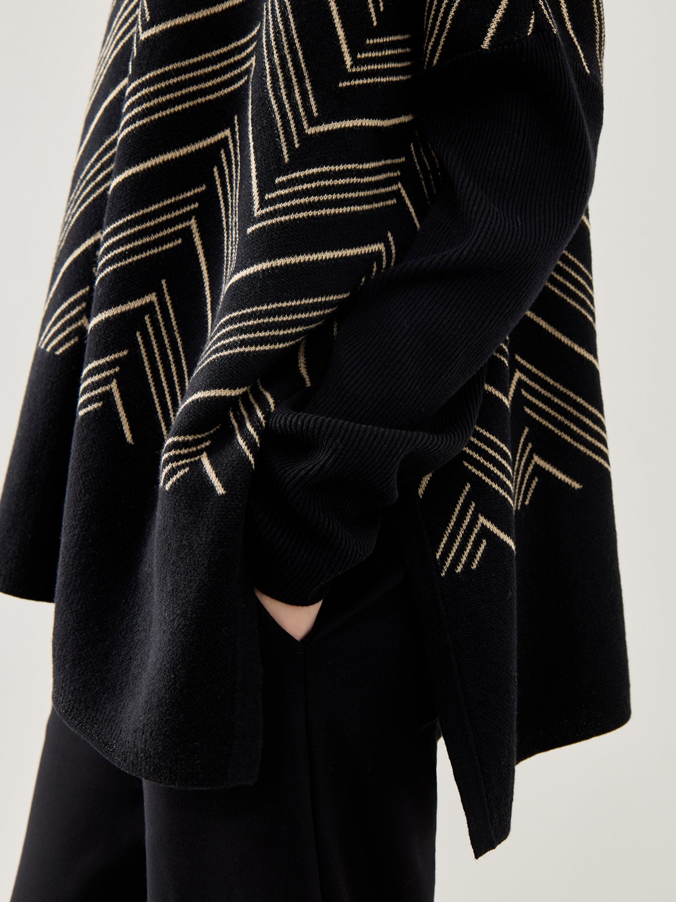 MaFeluca Lurex Jacquard Long Sleeve Top Black