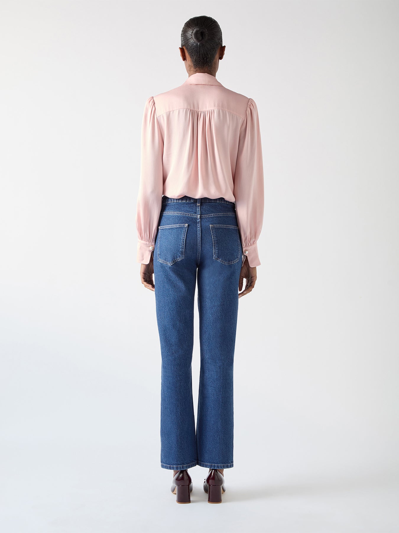 Blue Emilie Indigo Cotton Blend Straight Leg Smart Jean