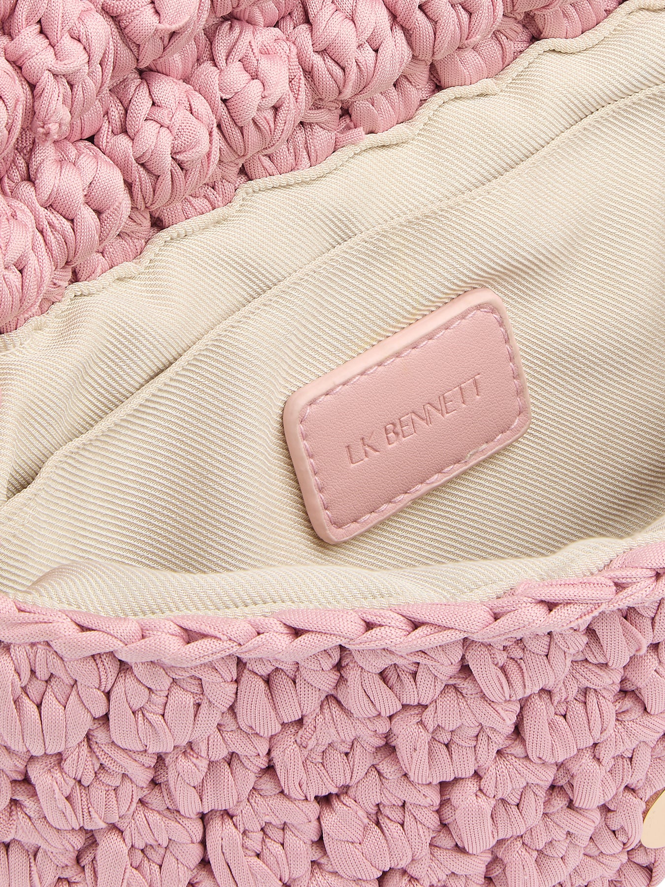 Pink Larna Pink Crochet Oloid Clutch Bag