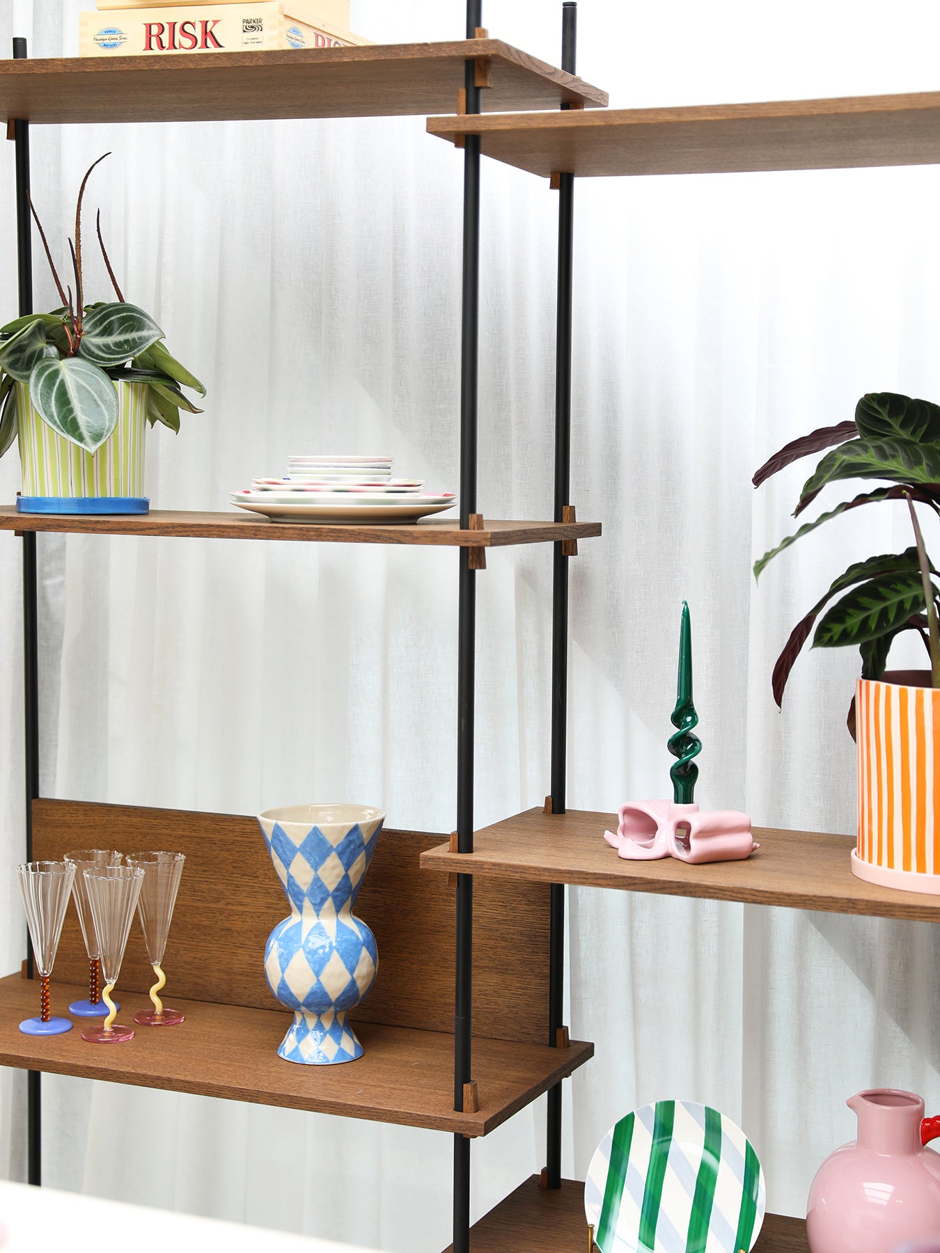 Candle Holder Ribbon Pink