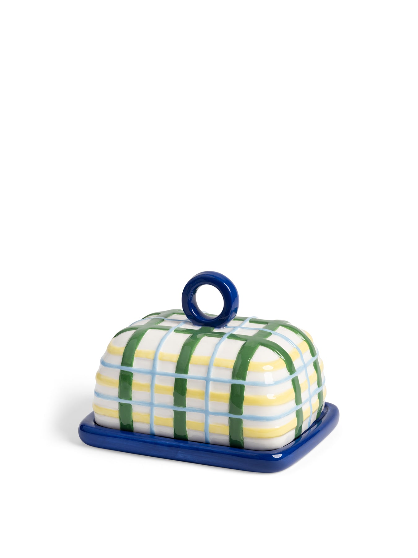 Butter Dish Plaid Print
