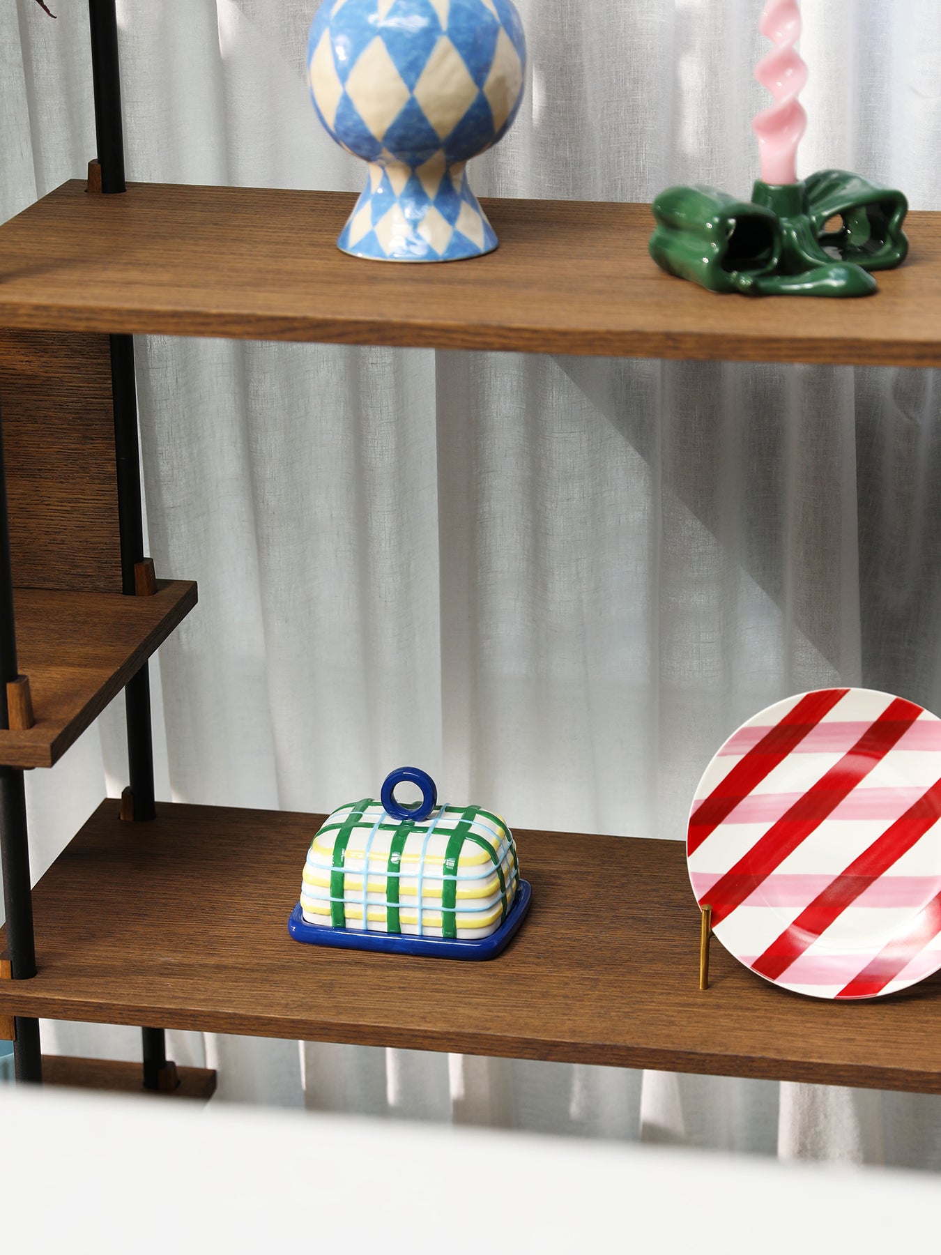 Butter Dish Plaid Print