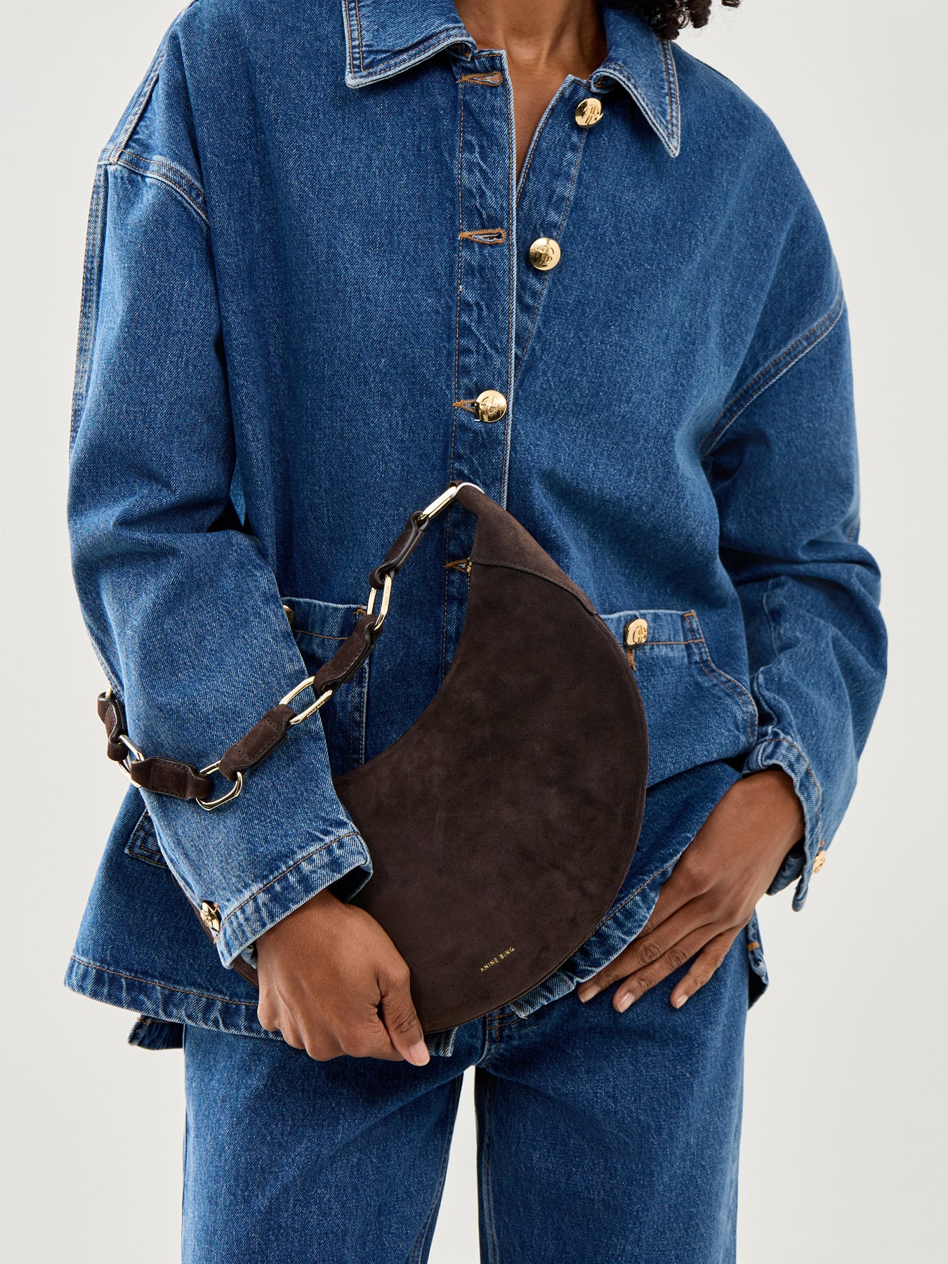 Kate Hobo Bag Suede Dark Brown