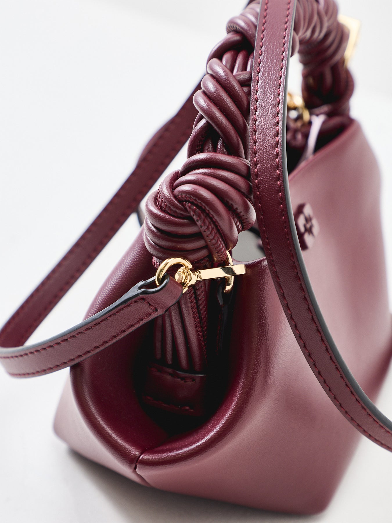 GANNI Bou Mini Crossbody Bag Burgundy