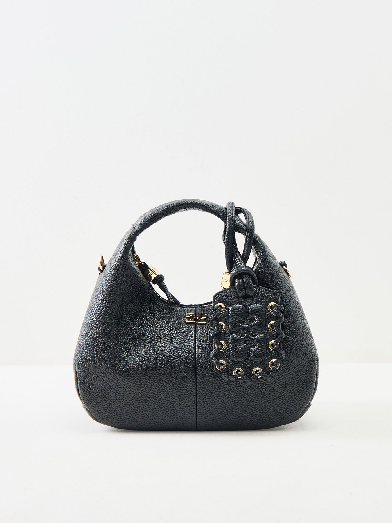 Mini Grained Crossbody Bag Black
