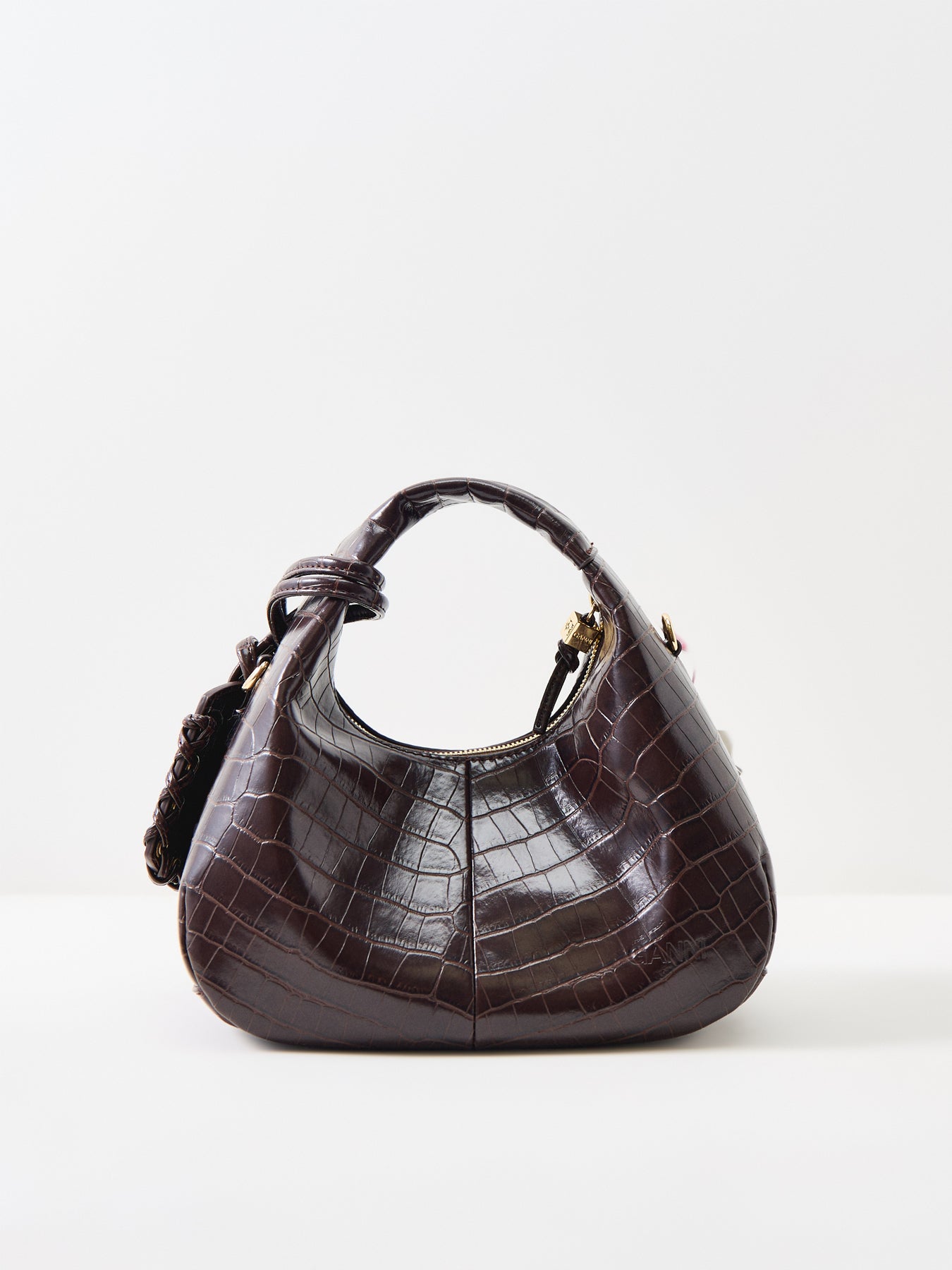 Mini Croco Hobo Bag Brown