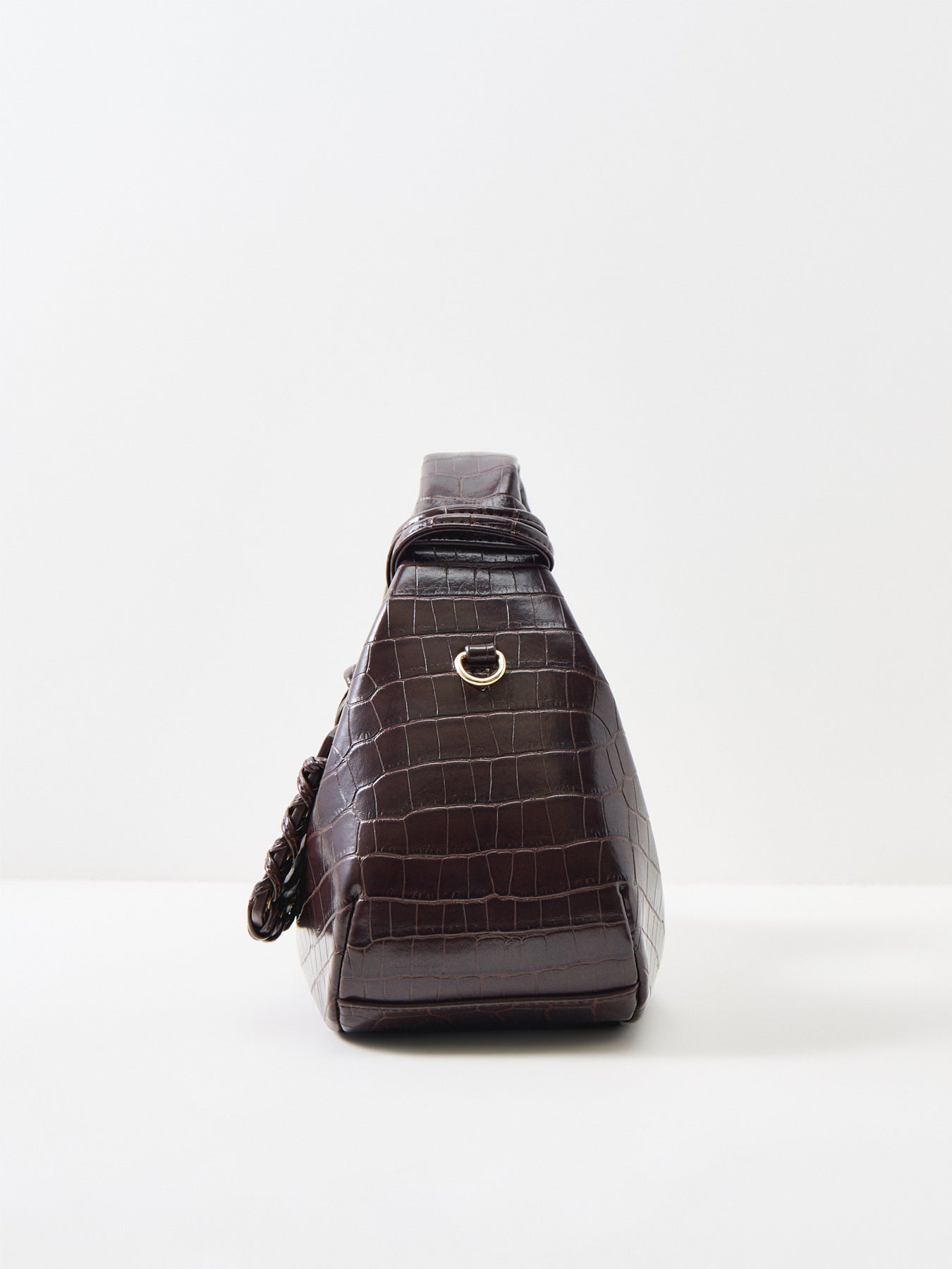 Mini Croco Hobo Bag Brown
